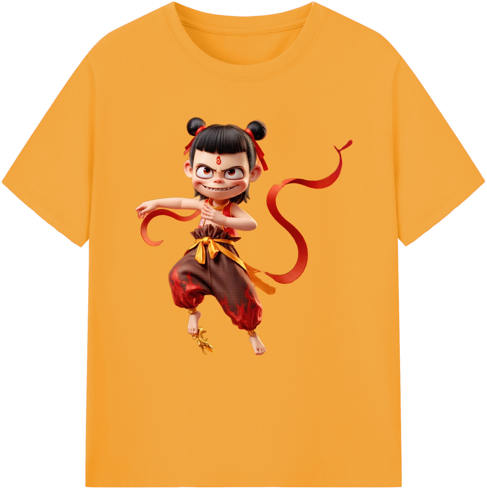 （画像用） Ne Zha 2 ナタ 魔童の大暴れ レディースカジュアルプリントTシャツ（綿100％）