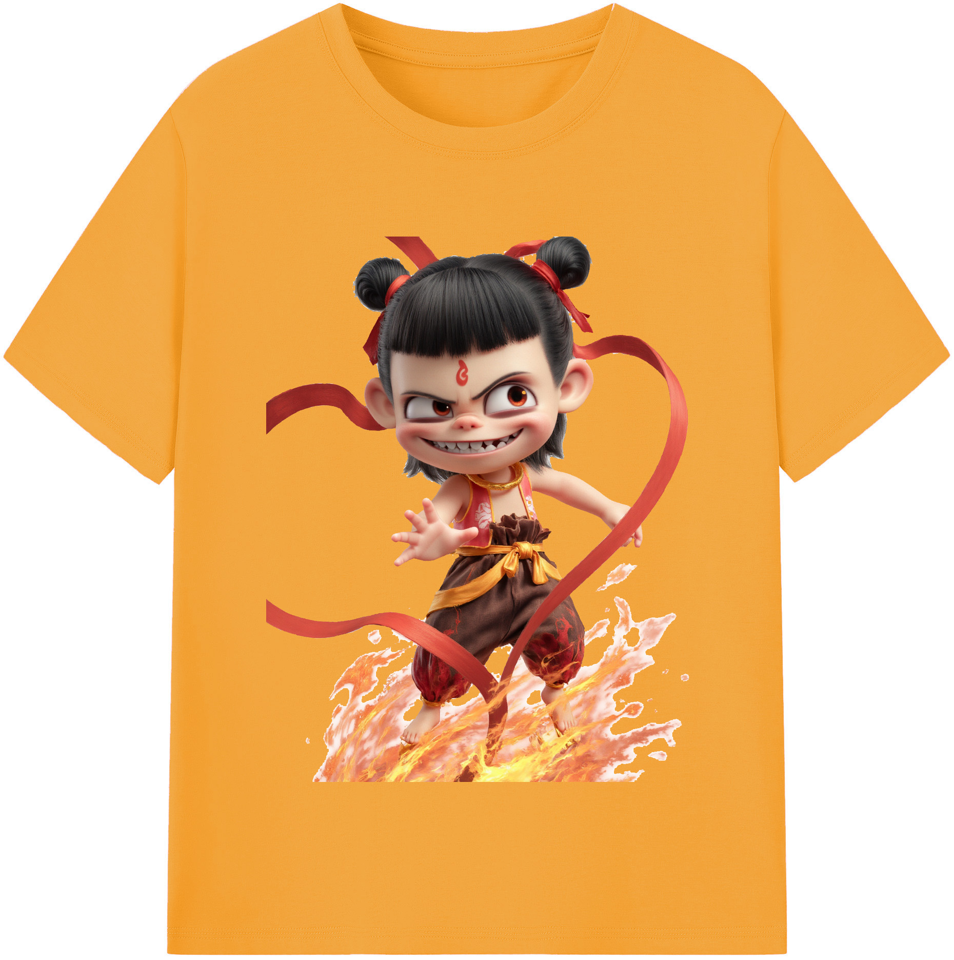 （画像用） Ne Zha 2 ナタ 魔童の大暴れ レディースカジュアルプリントTシャツ（綿100％）