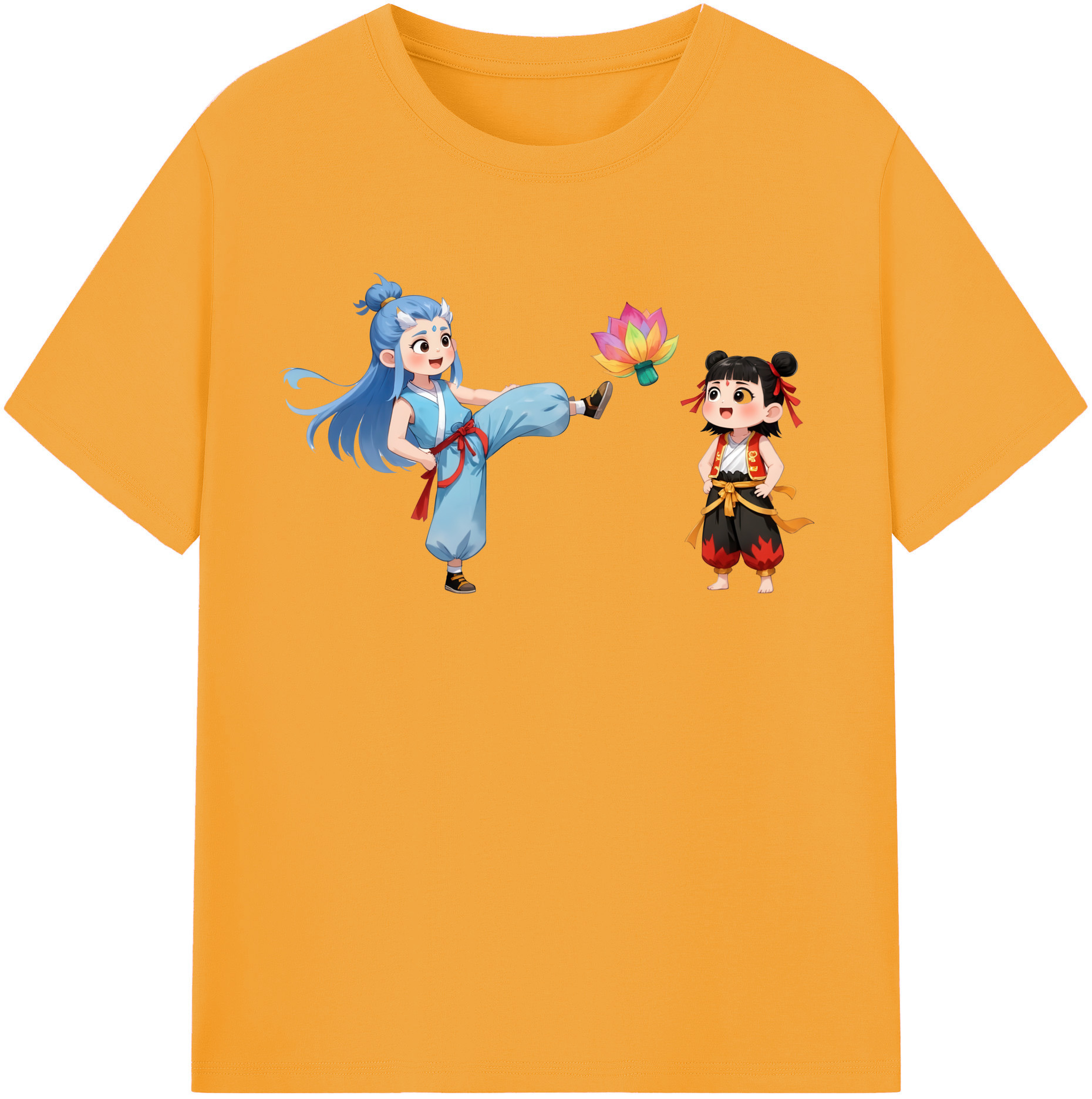 （画像用） Ne Zha 2 ナタ 魔童の大暴れ レディースカジュアルプリントTシャツ（綿100％）