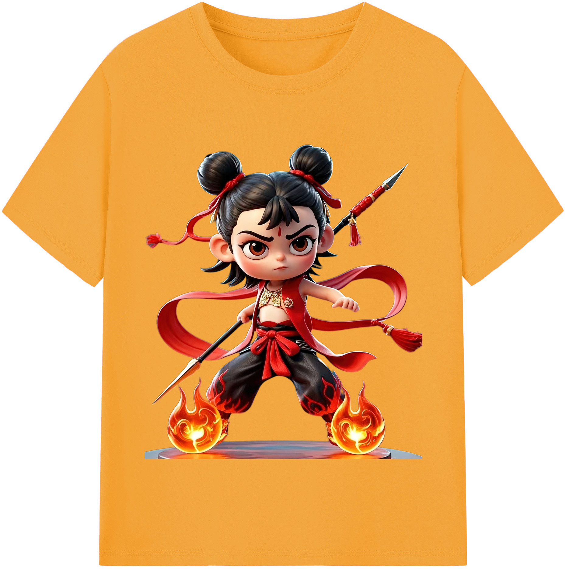 （画像用） Ne Zha 2 ナタ 魔童の大暴れ レディースカジュアルプリントTシャツ（綿100％）