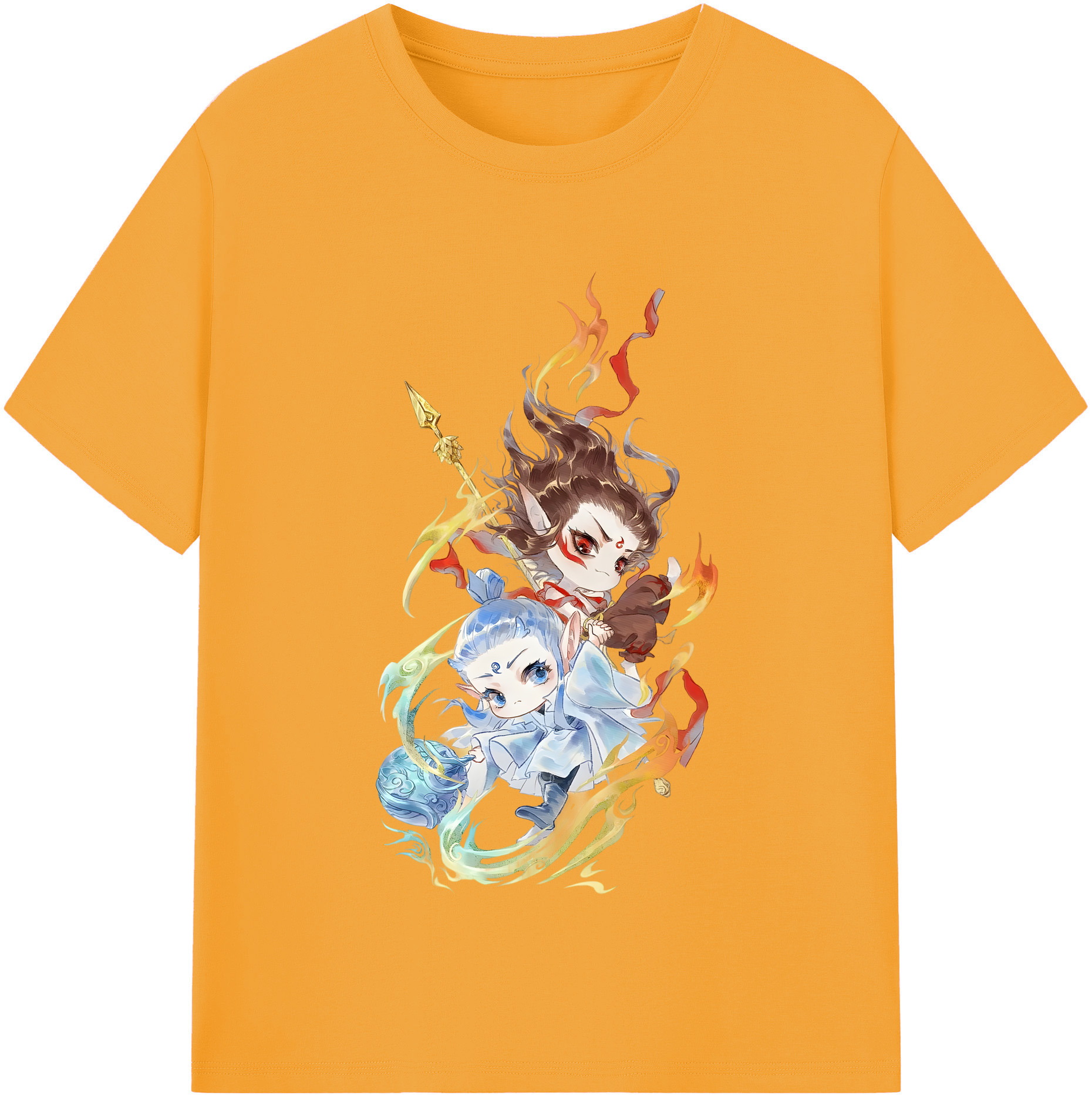 （画像用） Ne Zha 2 ナタ 魔童の大暴れ レディースカジュアルプリントTシャツ（綿100％）