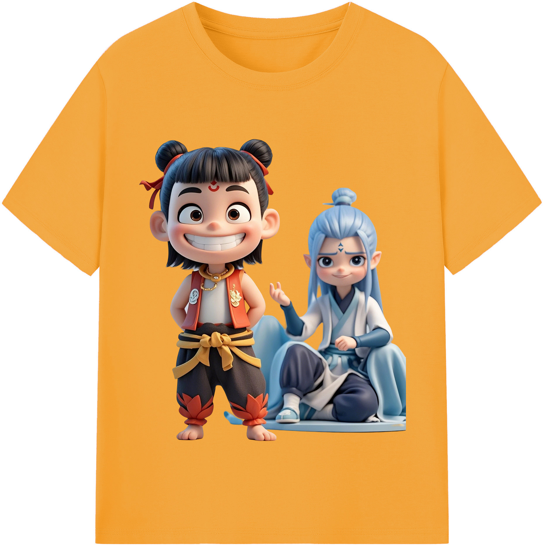 （画像用） Ne Zha 2 ナタ 魔童の大暴れ レディースカジュアルプリントTシャツ（綿100％）