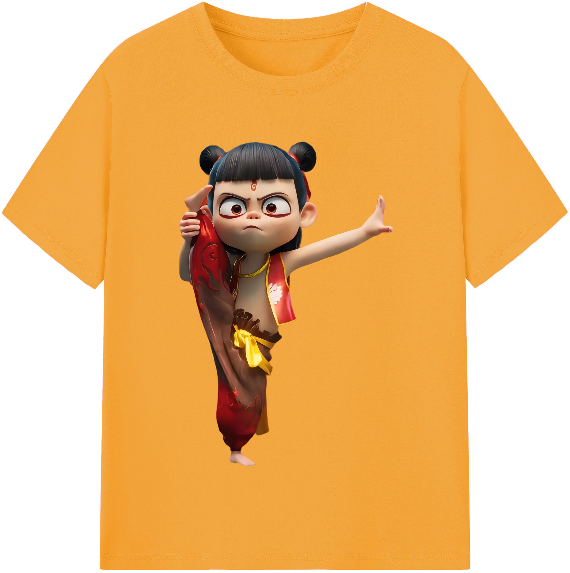 （画像用） Ne Zha 2 ナタ 魔童の大暴れ レディースカジュアルプリントTシャツ（綿100％）