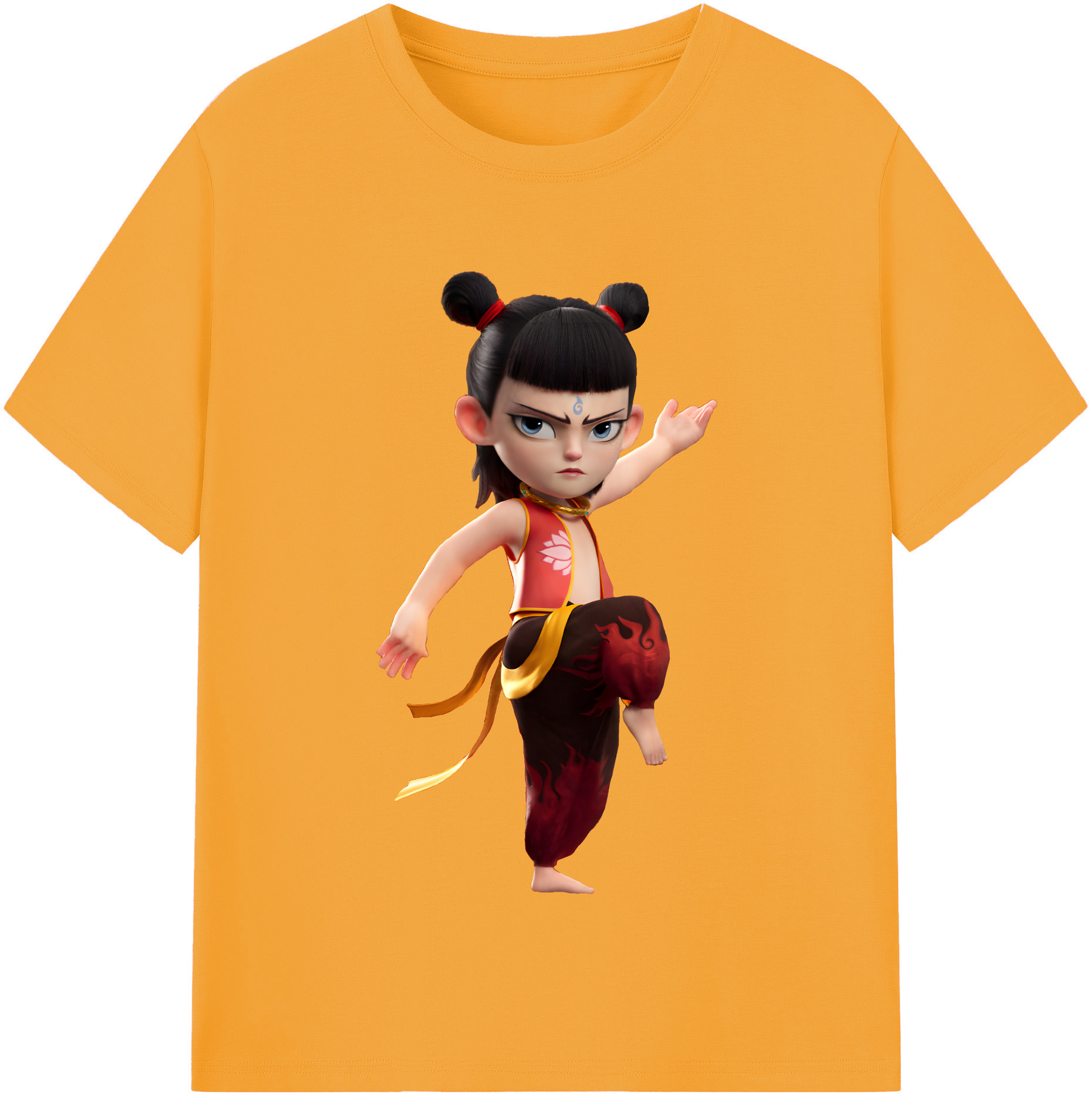 （画像用） Ne Zha 2 ナタ 魔童の大暴れ レディースカジュアルプリントTシャツ（綿100％）