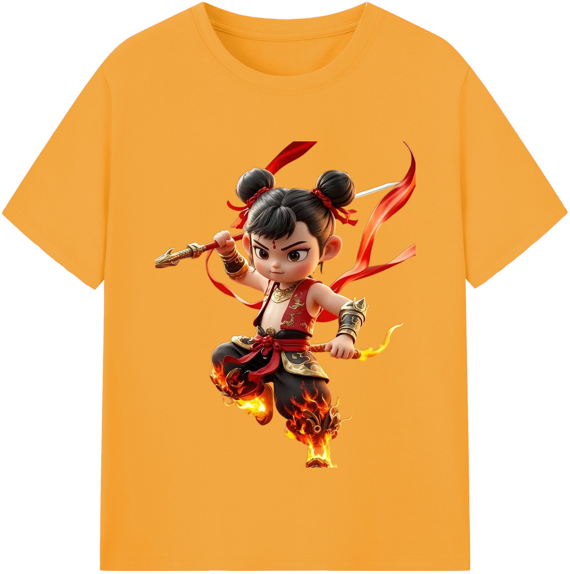 （画像用） Ne Zha 2 ナタ 魔童の大暴れ レディースカジュアルプリントTシャツ（綿100％）