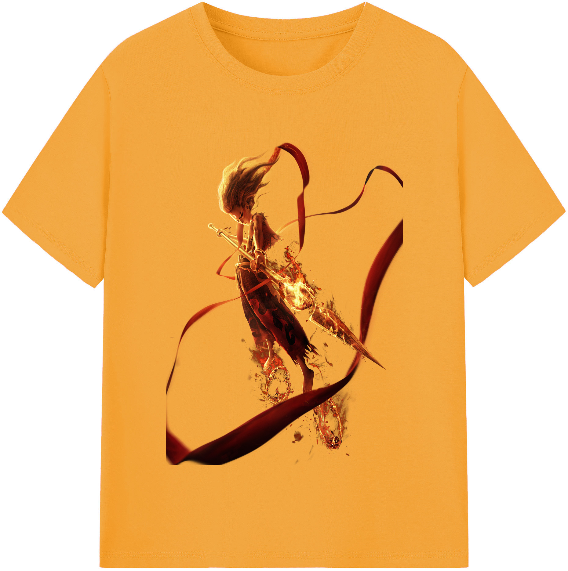 （画像用） Ne Zha 2 ナタ 魔童の大暴れ レディースカジュアルプリントTシャツ（綿100％）