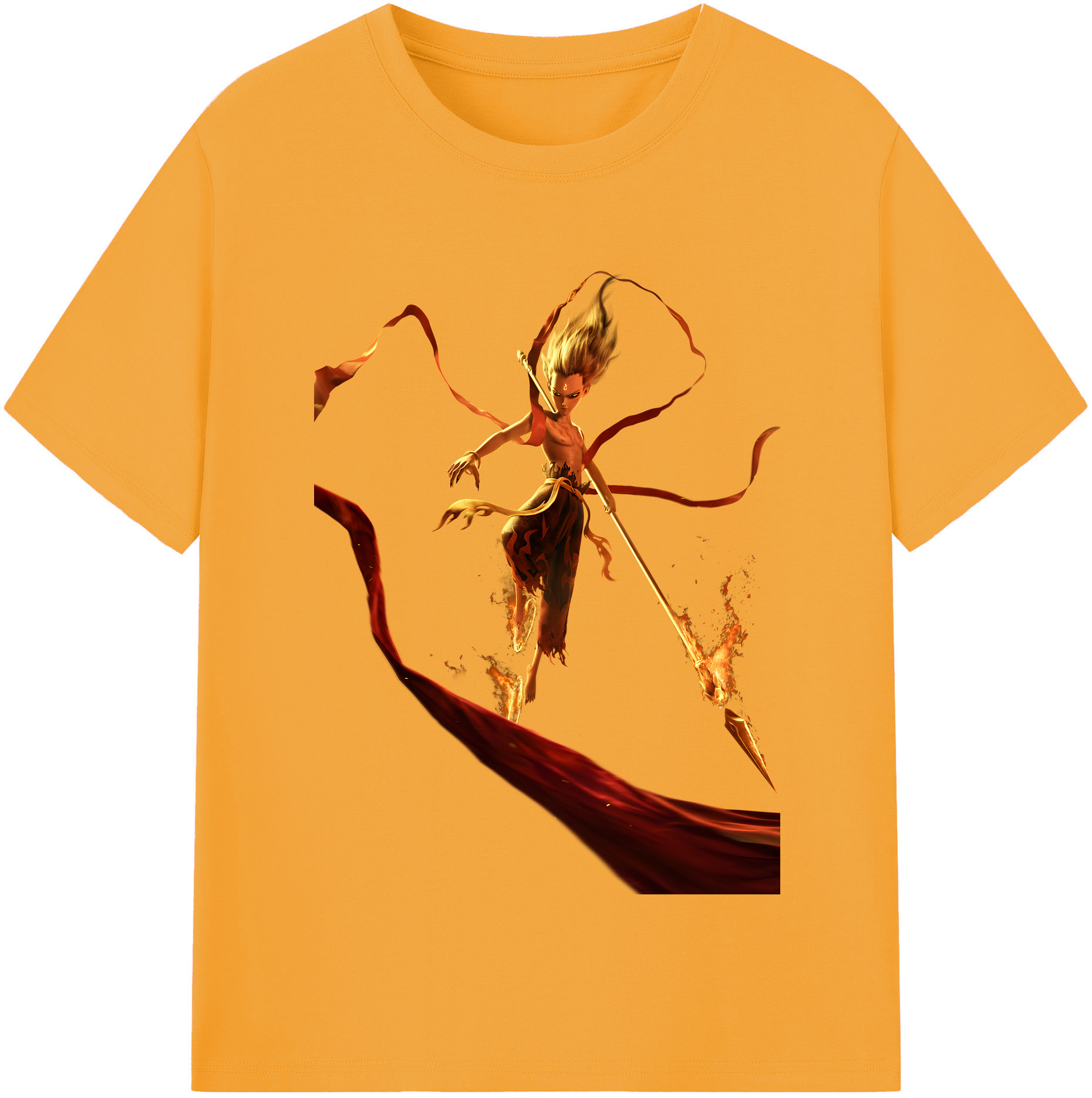 （画像用） Ne Zha 2 ナタ 魔童の大暴れ レディースカジュアルプリントTシャツ（綿100％）
