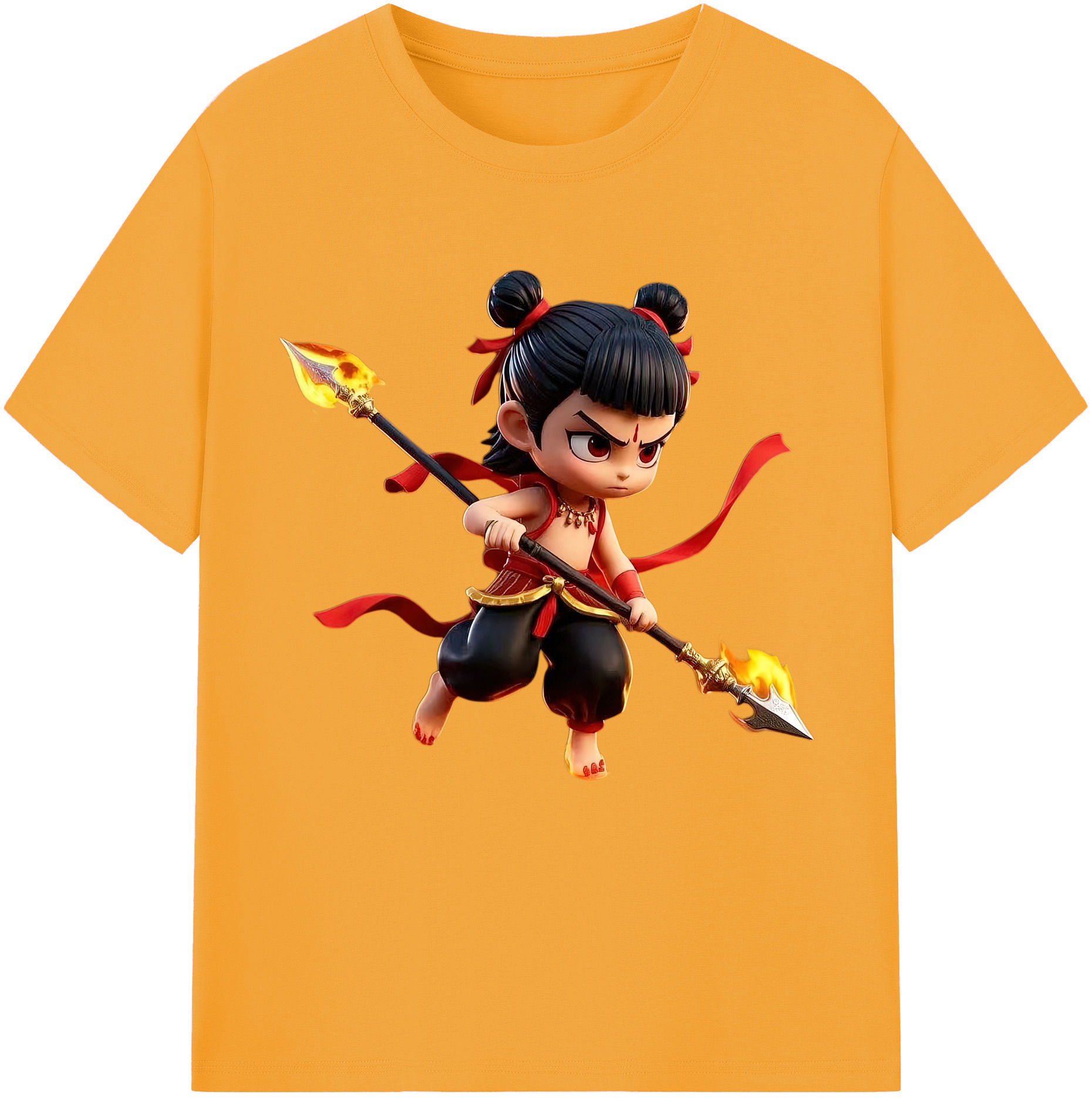 （画像用） Ne Zha 2 ナタ 魔童の大暴れ レディースカジュアルプリントTシャツ（綿100％）