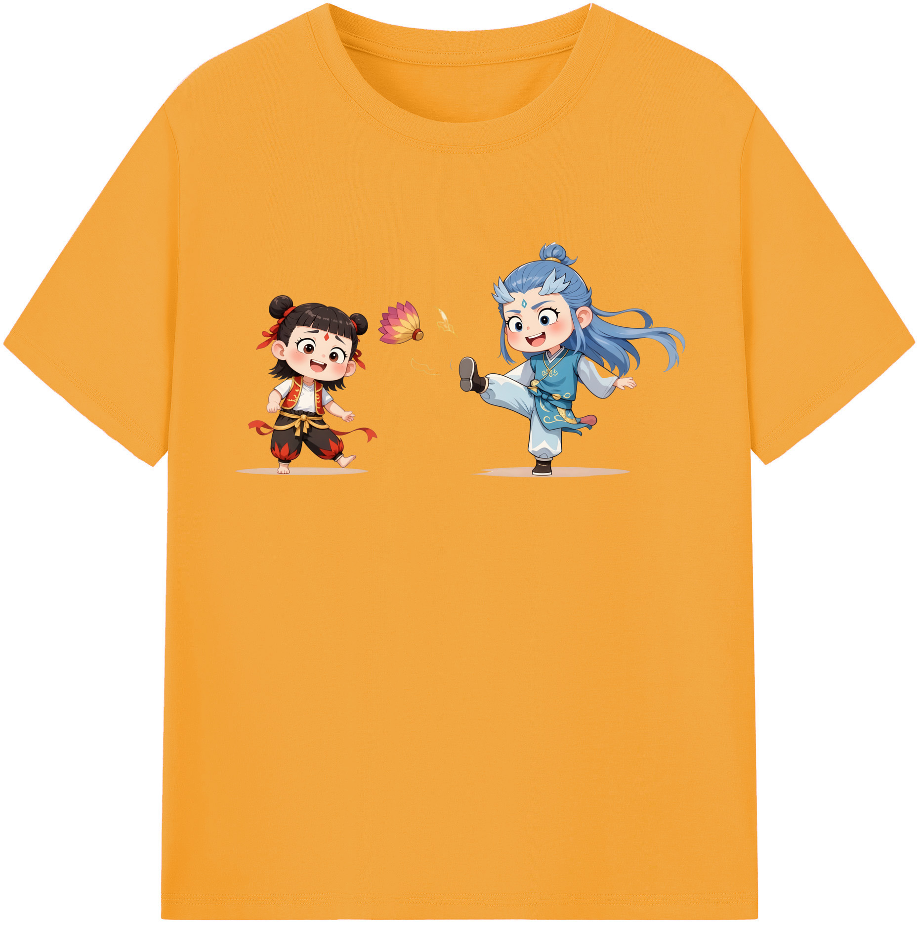 （画像用） Ne Zha 2 ナタ 魔童の大暴れ レディースカジュアルプリントTシャツ（綿100％）