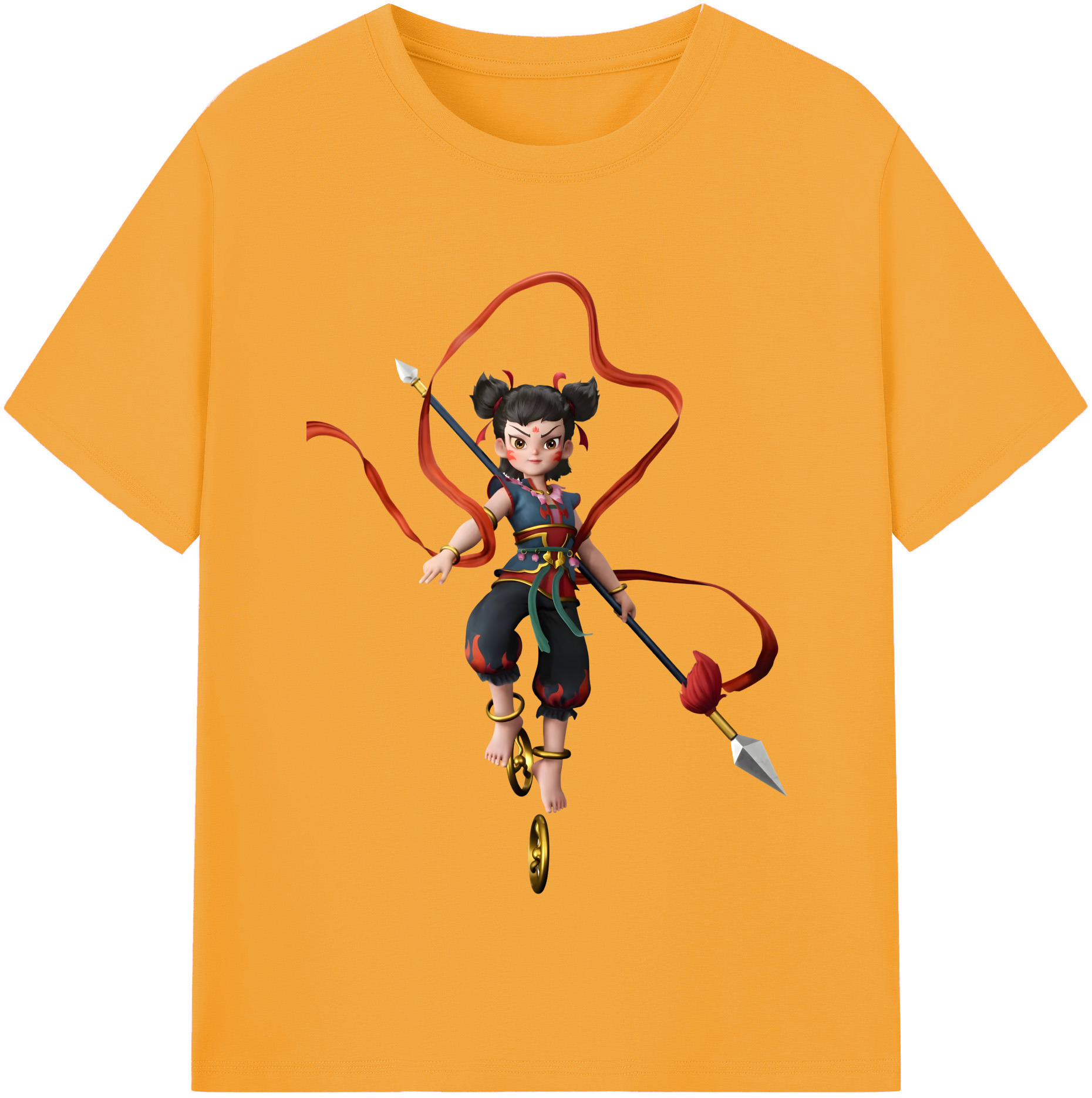 （画像用） Ne Zha 2 ナタ 魔童の大暴れ レディースカジュアルプリントTシャツ（綿100％）