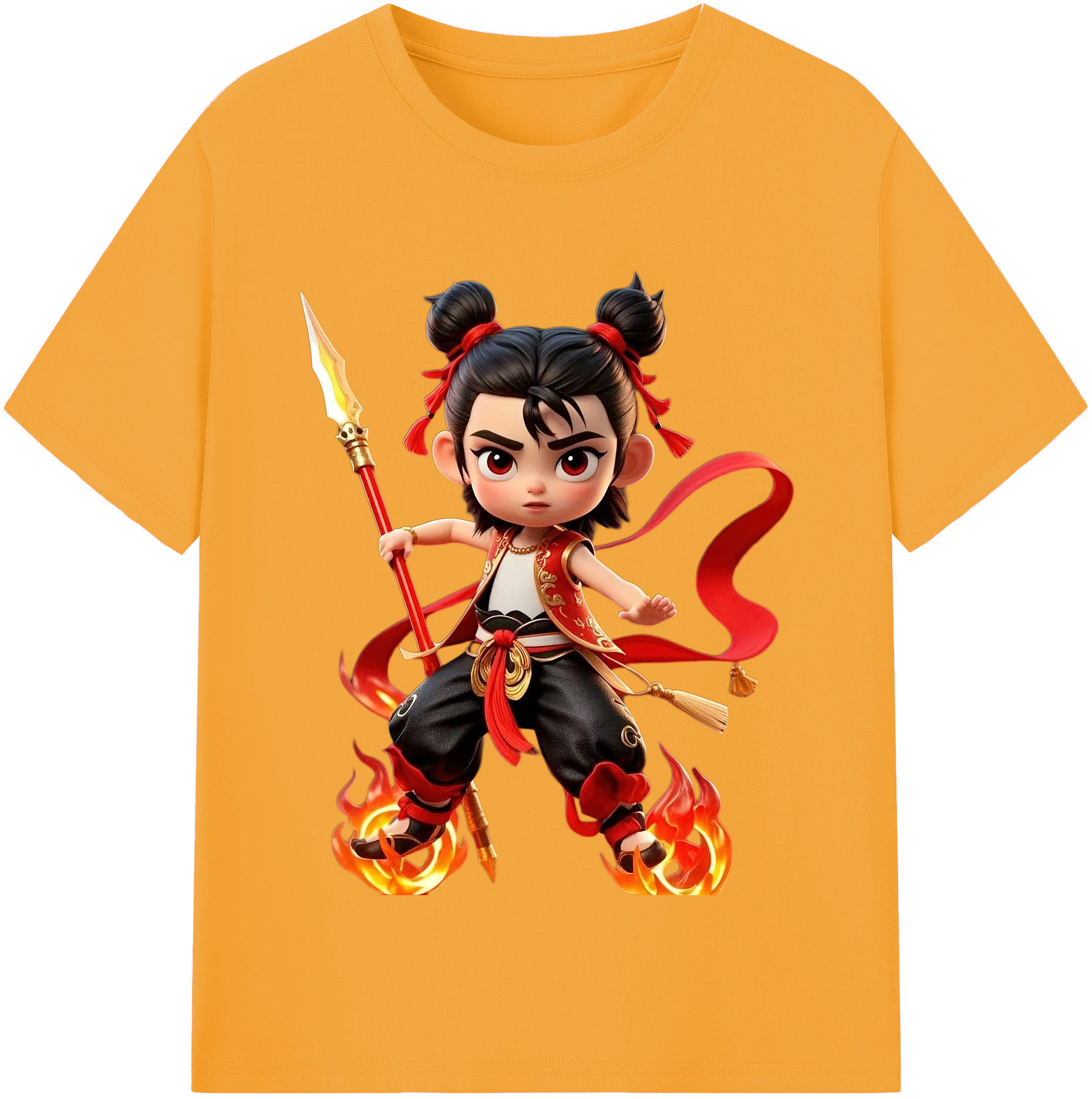 （画像用） Ne Zha 2 ナタ 魔童の大暴れ レディースカジュアルプリントTシャツ（綿100％）