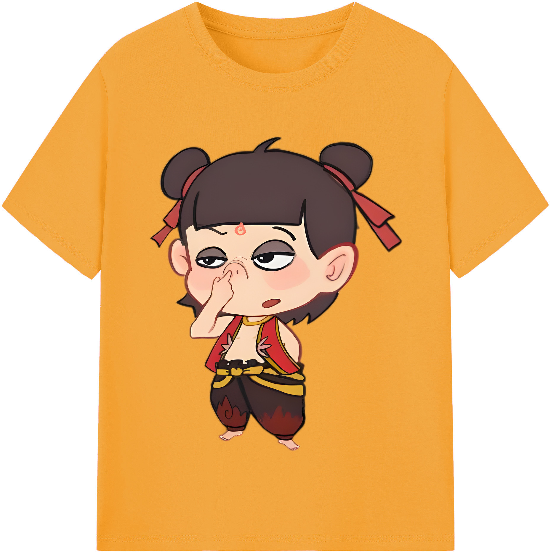 （画像用） Ne Zha 2 ナタ 魔童の大暴れ レディースカジュアルプリントTシャツ（綿100％）