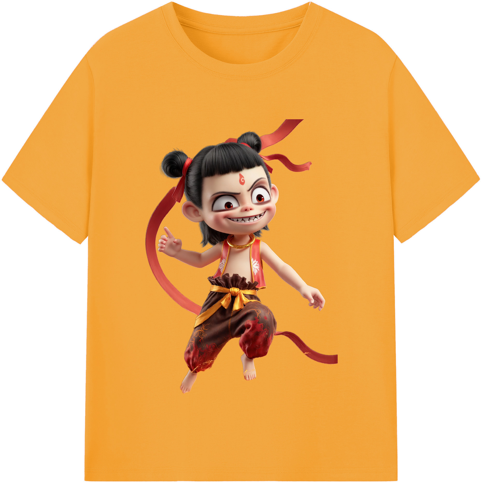 （画像用） Ne Zha 2 ナタ 魔童の大暴れ レディースカジュアルプリントTシャツ（綿100％）