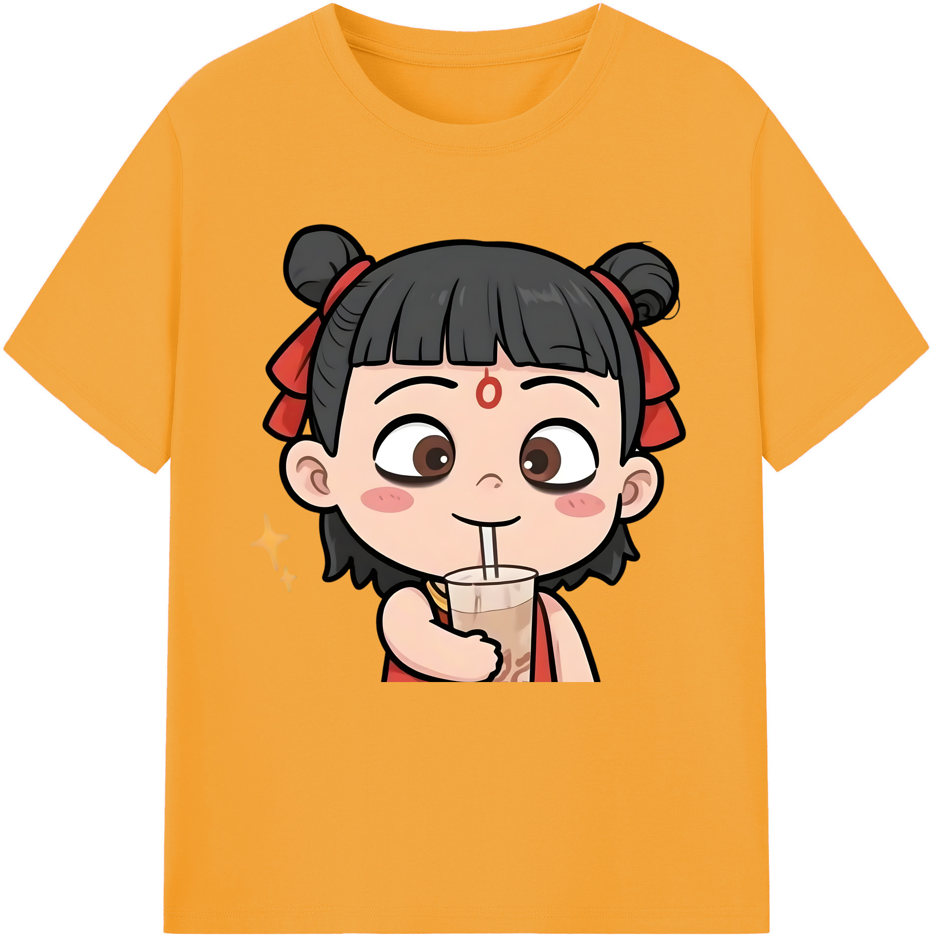 （画像用） Ne Zha 2 ナタ 魔童の大暴れ レディースカジュアルプリントTシャツ（綿100％）