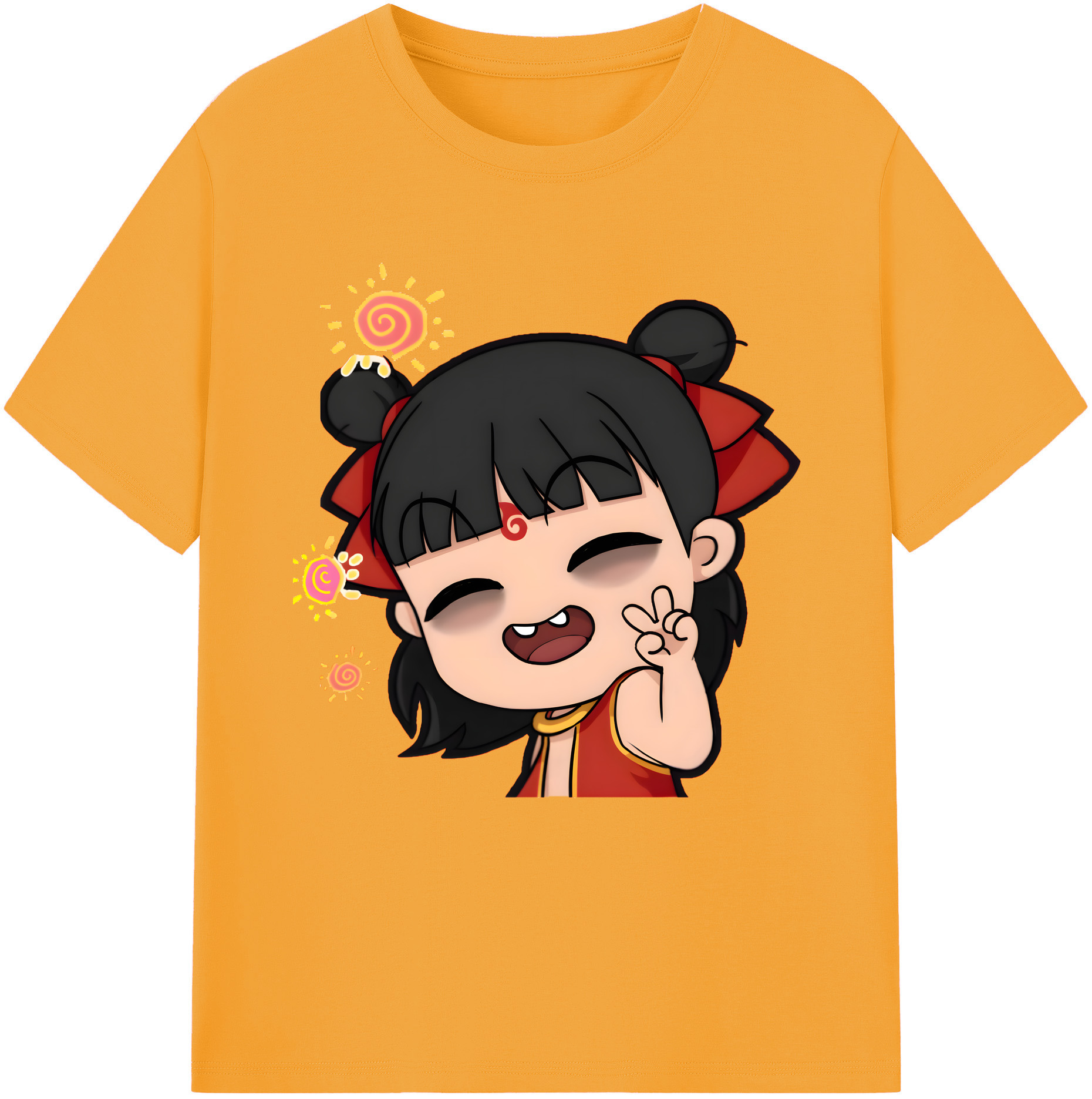 （画像用） Ne Zha 2 ナタ 魔童の大暴れ レディースカジュアルプリントTシャツ（綿100％）