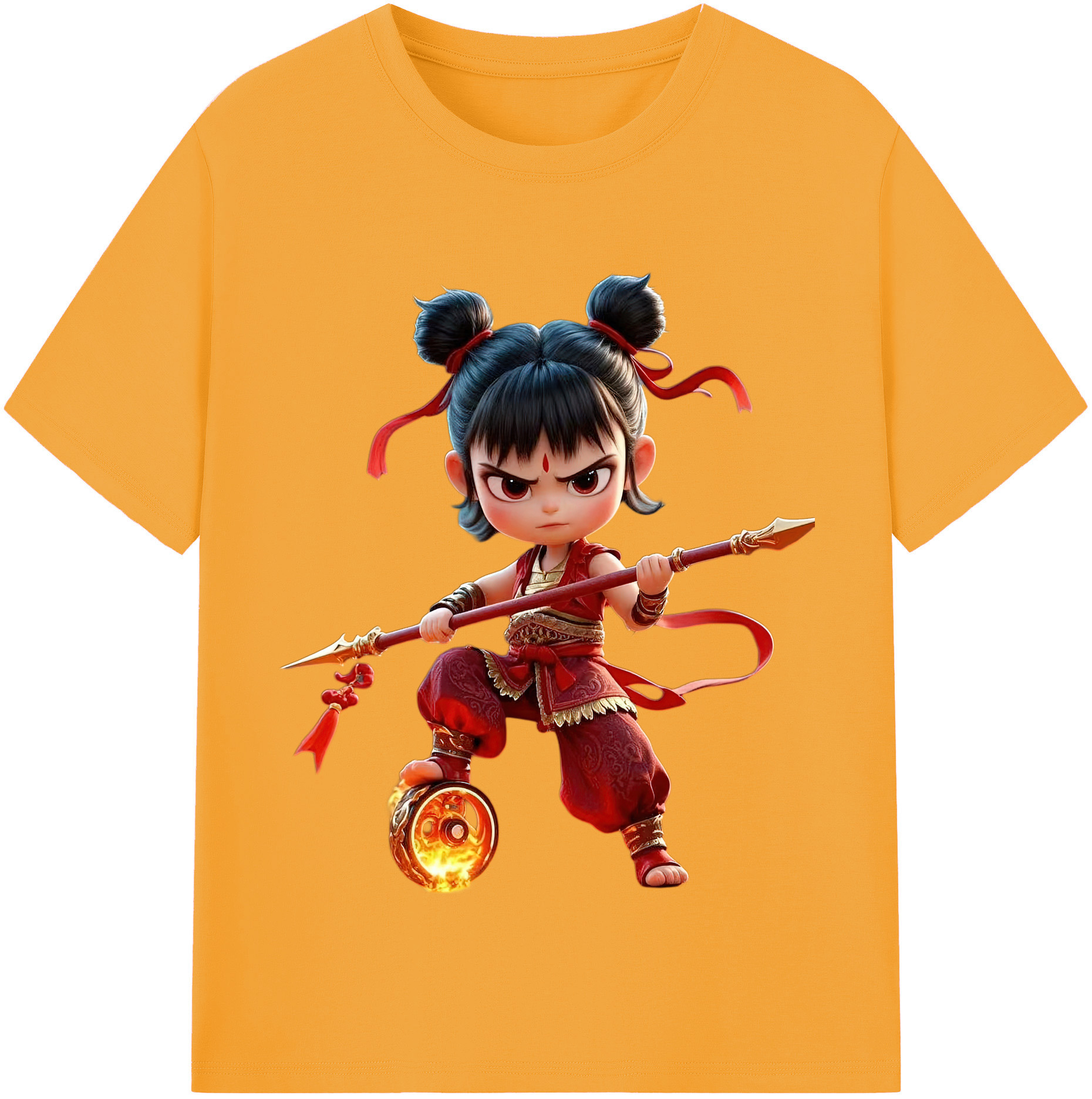 （画像用） Ne Zha 2 ナタ 魔童の大暴れ レディースカジュアルプリントTシャツ（綿100％）