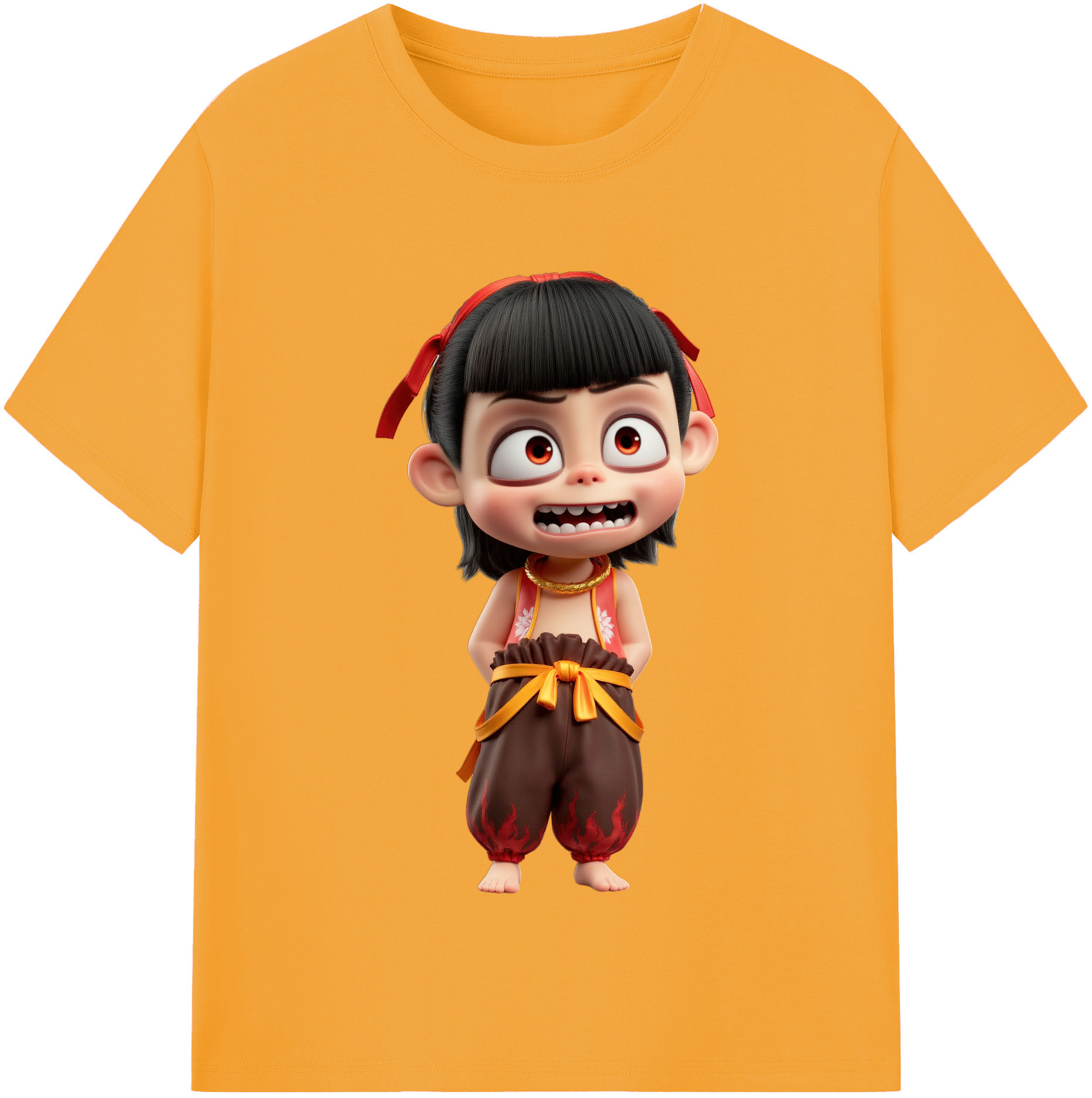 （画像用） Ne Zha 2 ナタ 魔童の大暴れ レディースカジュアルプリントTシャツ（綿100％）