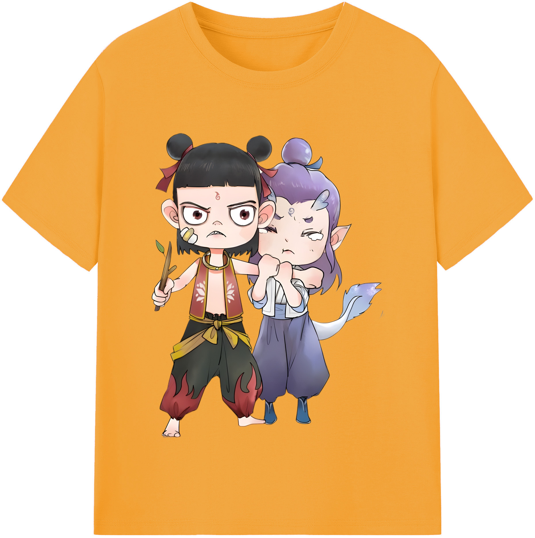 （画像用） Ne Zha 2 ナタ 魔童の大暴れ レディースカジュアルプリントTシャツ（綿100％）