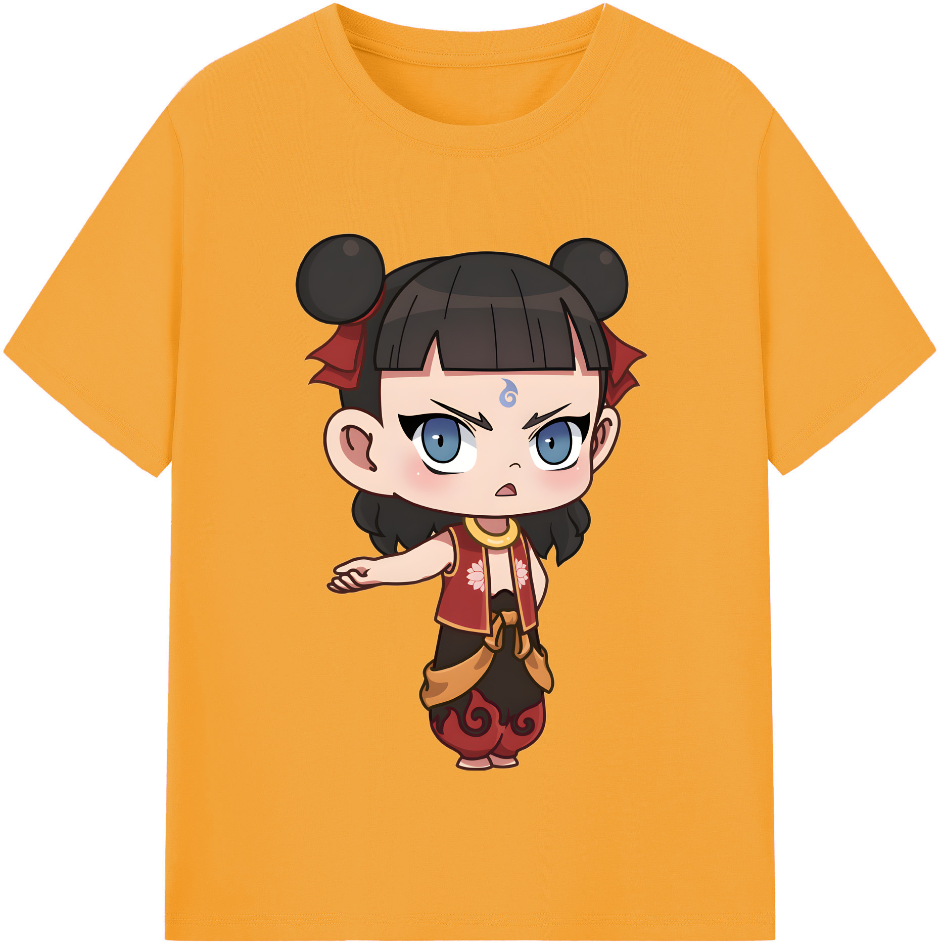（画像用） Ne Zha 2 ナタ 魔童の大暴れ レディースカジュアルプリントTシャツ（綿100％）