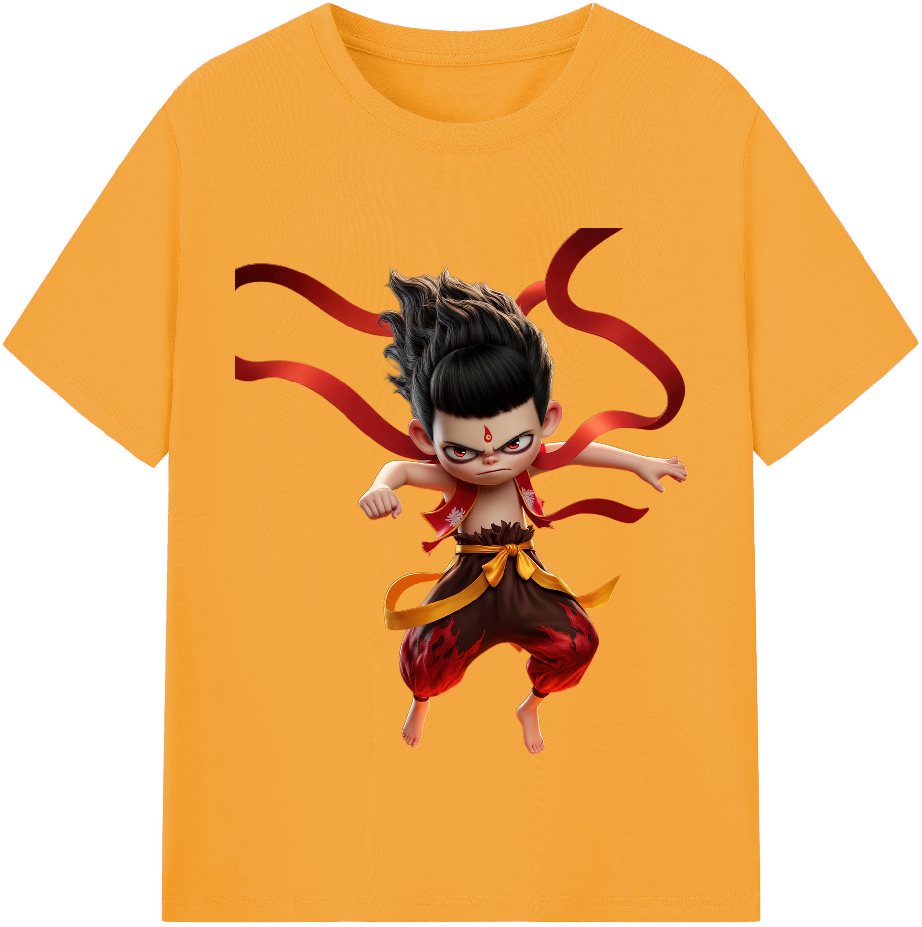 （画像用） Ne Zha 2 ナタ 魔童の大暴れ レディースカジュアルプリントTシャツ（綿100％）