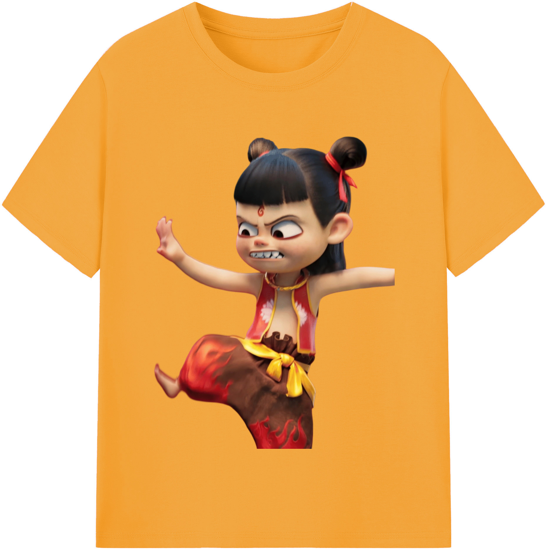 （画像用） Ne Zha 2 ナタ 魔童の大暴れ レディースカジュアルプリントTシャツ（綿100％）