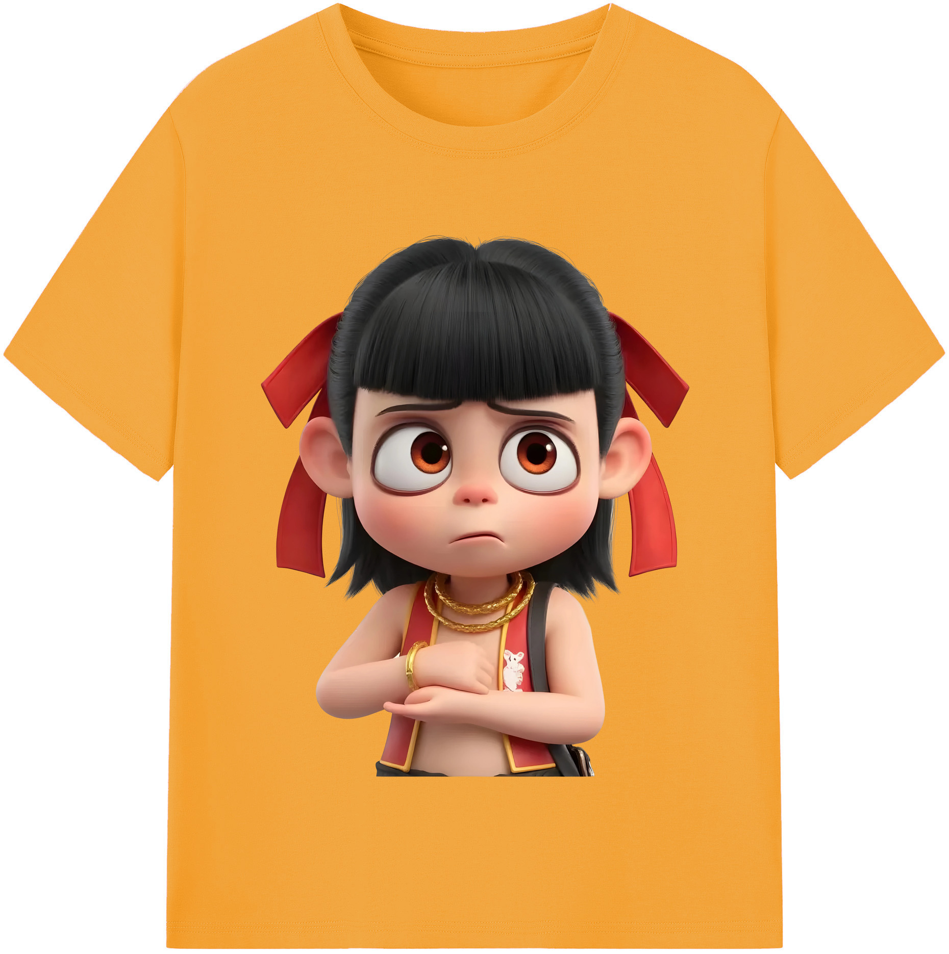 （画像用） Ne Zha 2 ナタ 魔童の大暴れ レディースカジュアルプリントTシャツ（綿100％）
