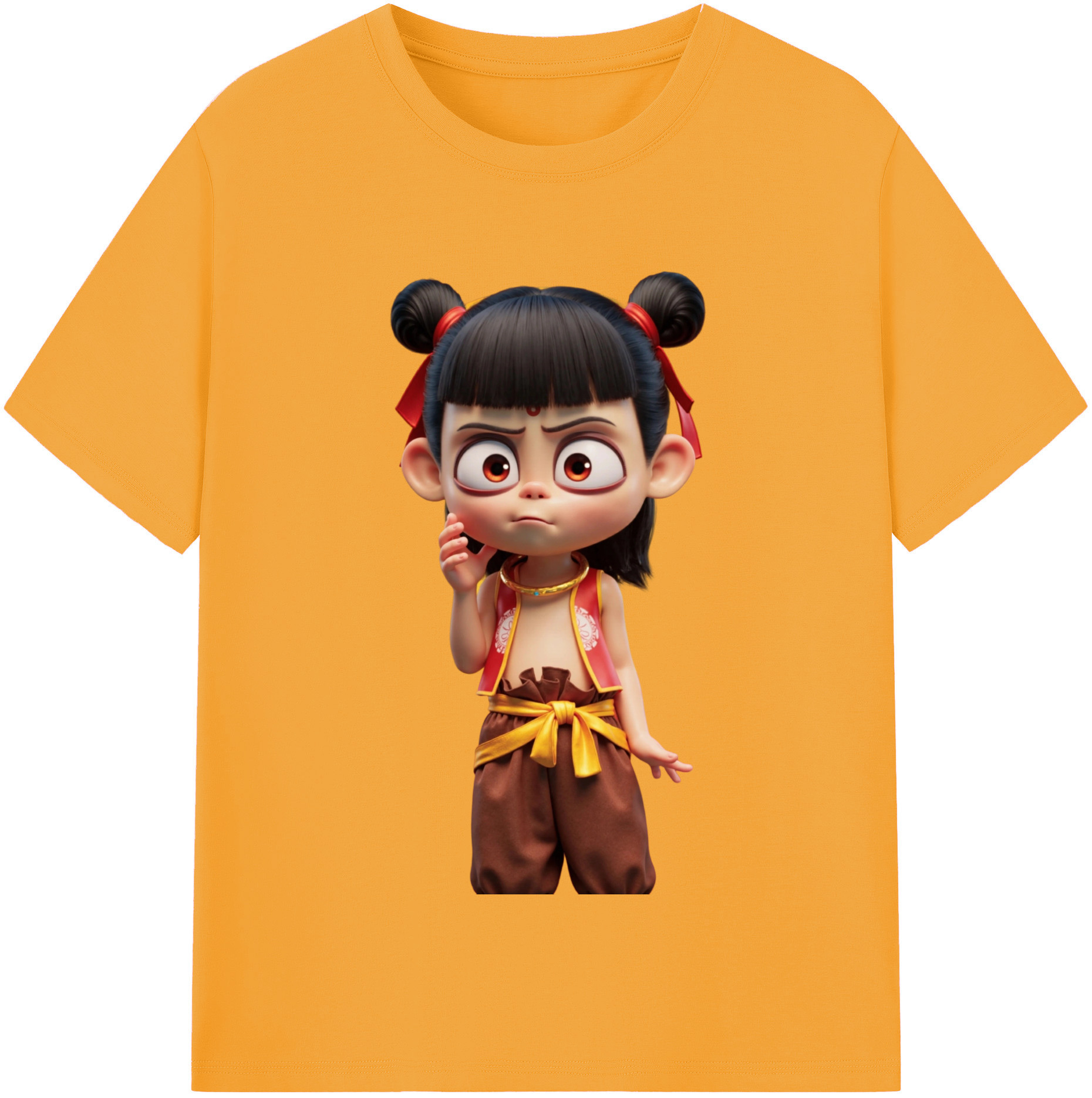（画像用） Ne Zha 2 ナタ 魔童の大暴れ レディースカジュアルプリントTシャツ（綿100％）