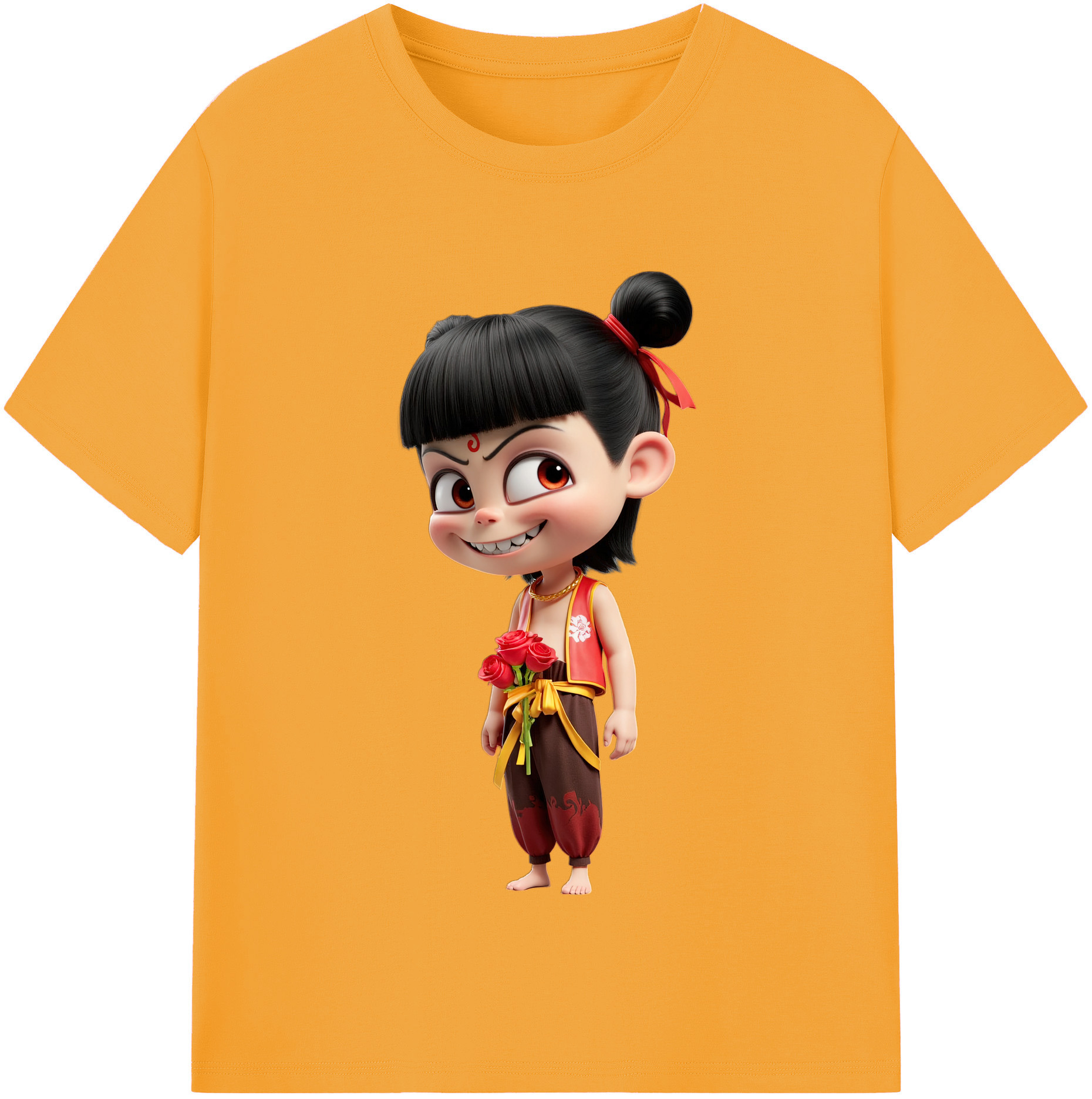 （画像用） Ne Zha 2 ナタ 魔童の大暴れ レディースカジュアルプリントTシャツ（綿100％）