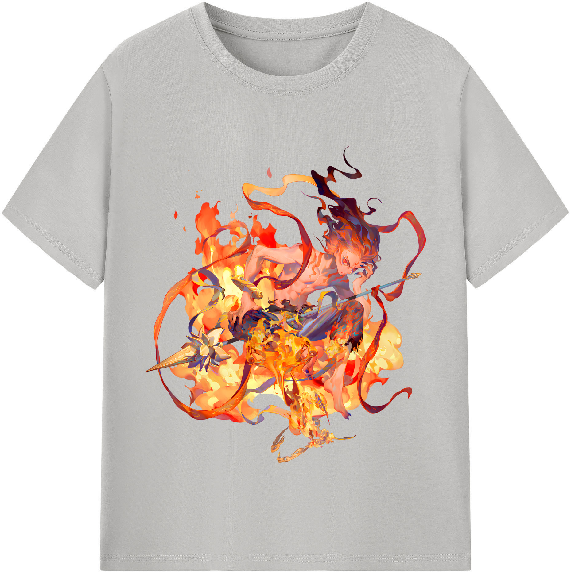 （画像用） Ne Zha 2 ナタ 魔童の大暴れ レディースカジュアルプリントTシャツ（綿100％）