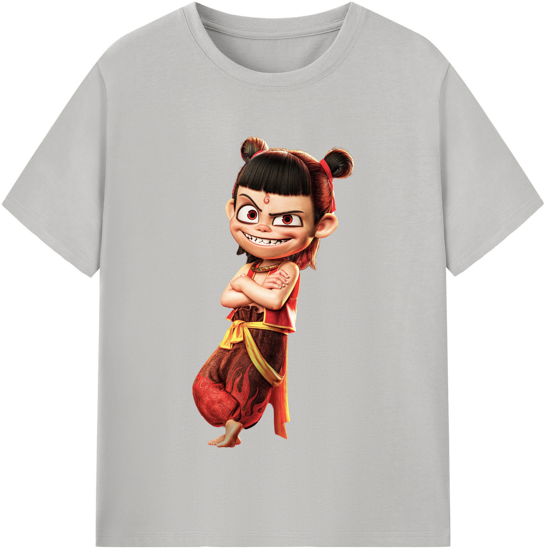 （画像用） Ne Zha 2 ナタ 魔童の大暴れ レディースカジュアルプリントTシャツ（綿100％）