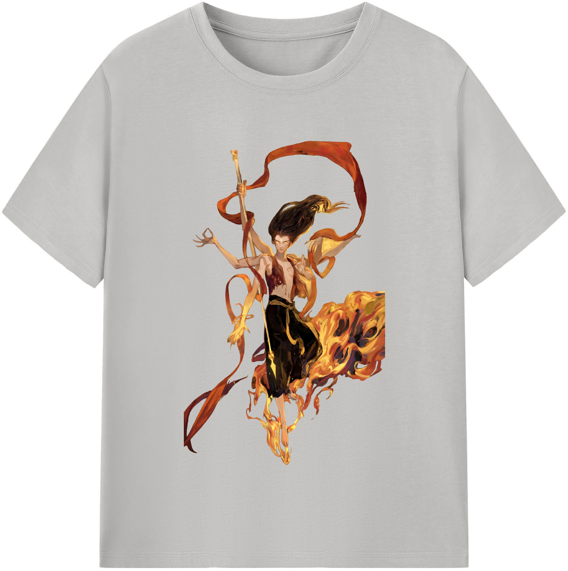 （画像用） Ne Zha 2 ナタ 魔童の大暴れ レディースカジュアルプリントTシャツ（綿100％）