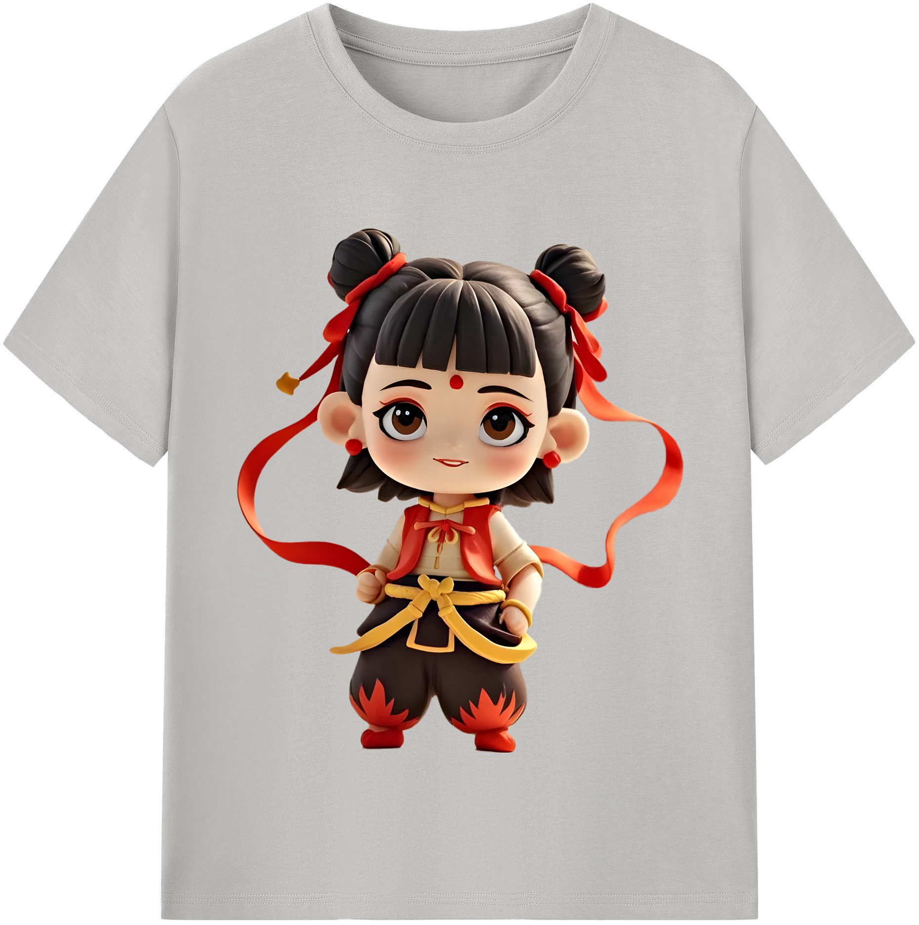 （画像用） Ne Zha 2 ナタ 魔童の大暴れ レディースカジュアルプリントTシャツ（綿100％）