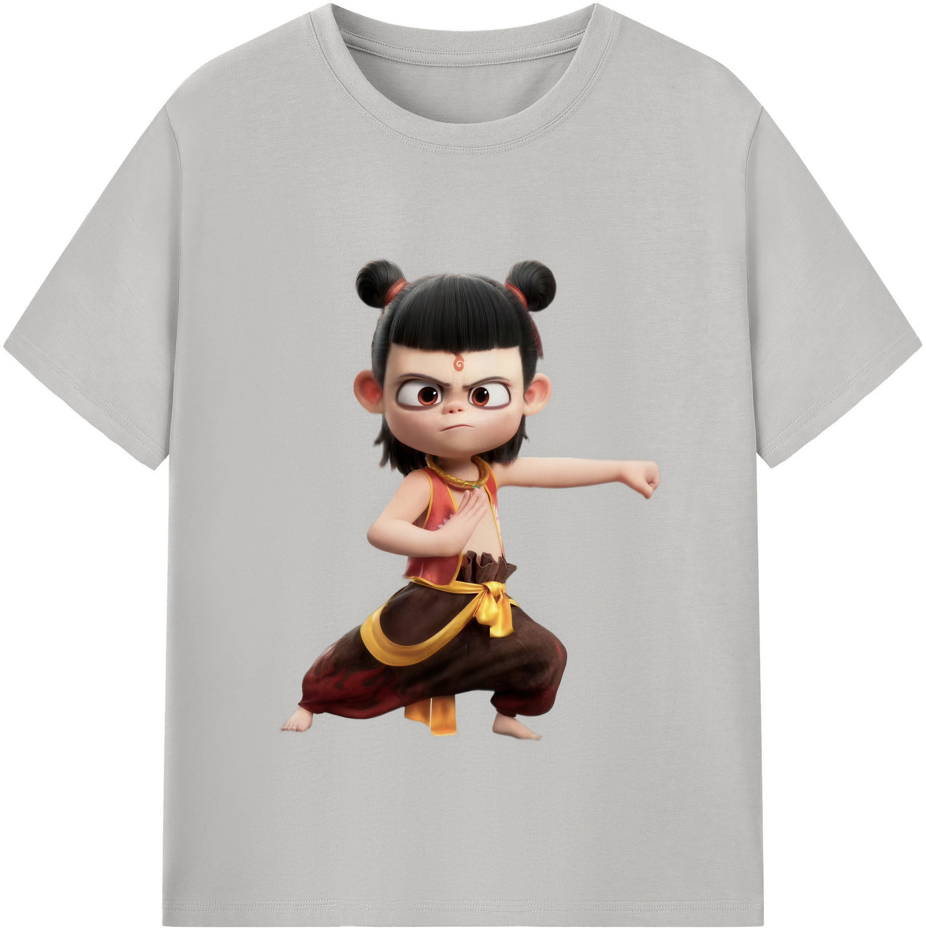 （画像用） Ne Zha 2 ナタ 魔童の大暴れ レディースカジュアルプリントTシャツ（綿100％）