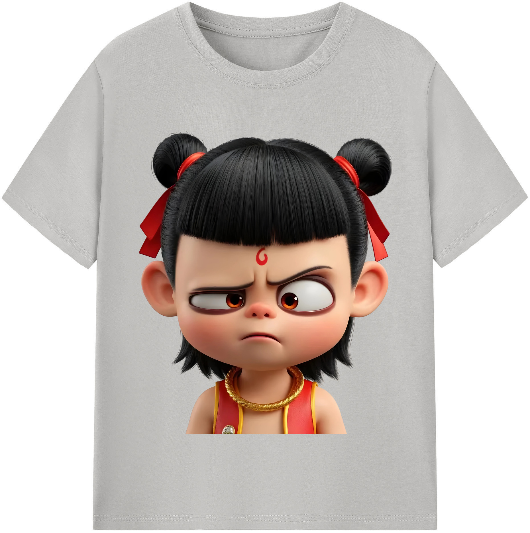 （画像用） Ne Zha 2 ナタ 魔童の大暴れ レディースカジュアルプリントTシャツ（綿100％）