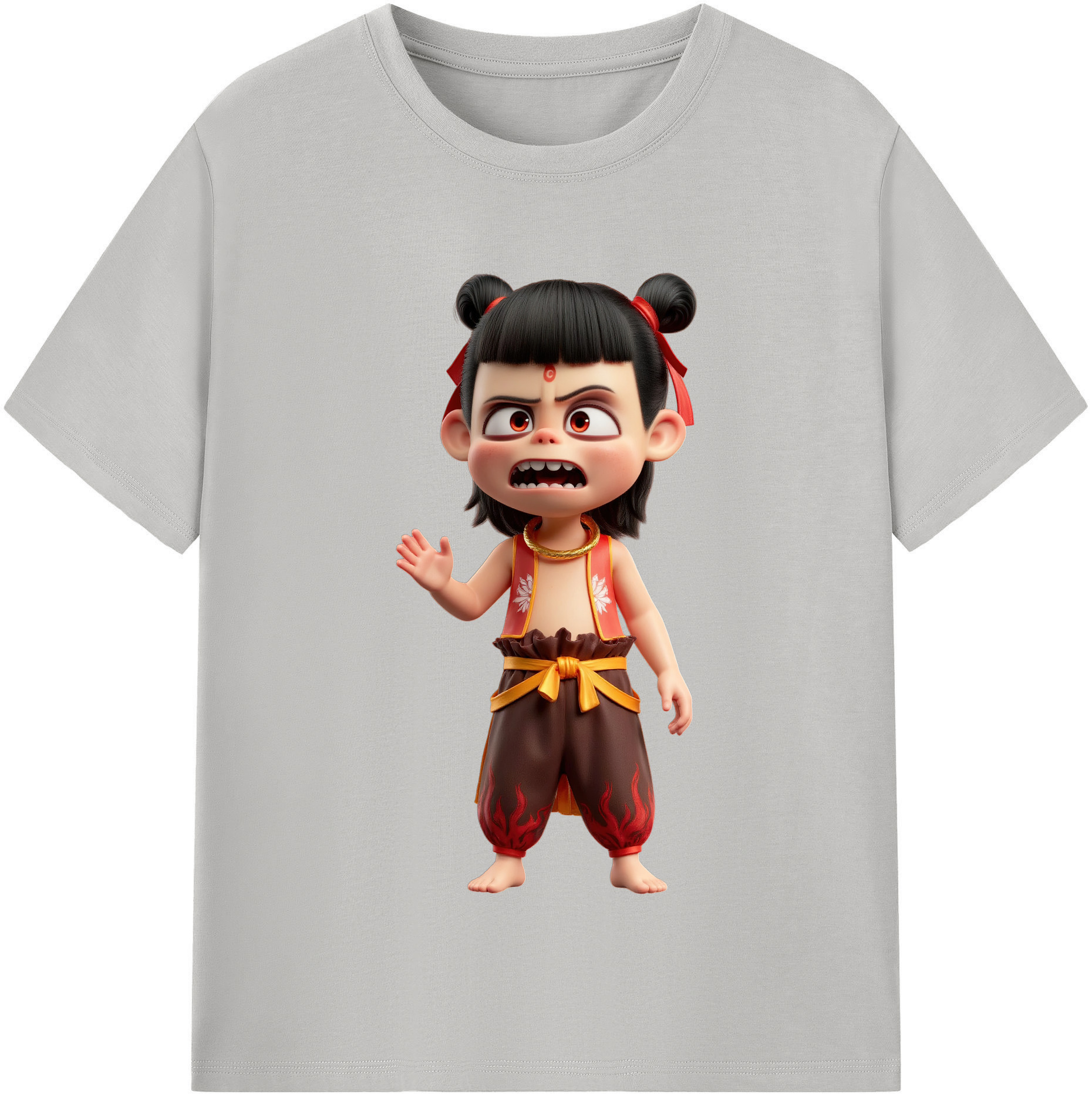 （画像用） Ne Zha 2 ナタ 魔童の大暴れ レディースカジュアルプリントTシャツ（綿100％）
