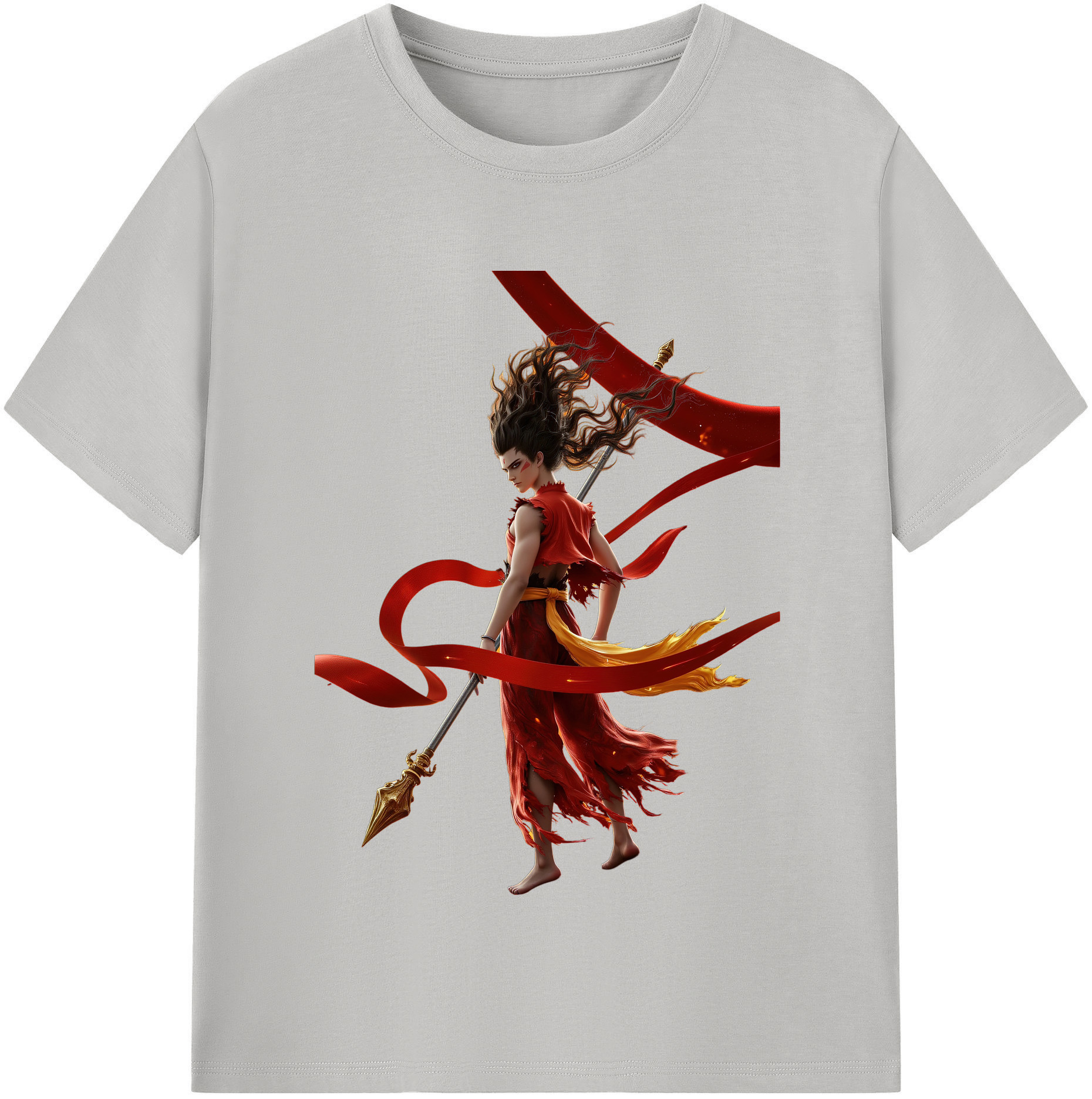 （画像用） Ne Zha 2 ナタ 魔童の大暴れ レディースカジュアルプリントTシャツ（綿100％）