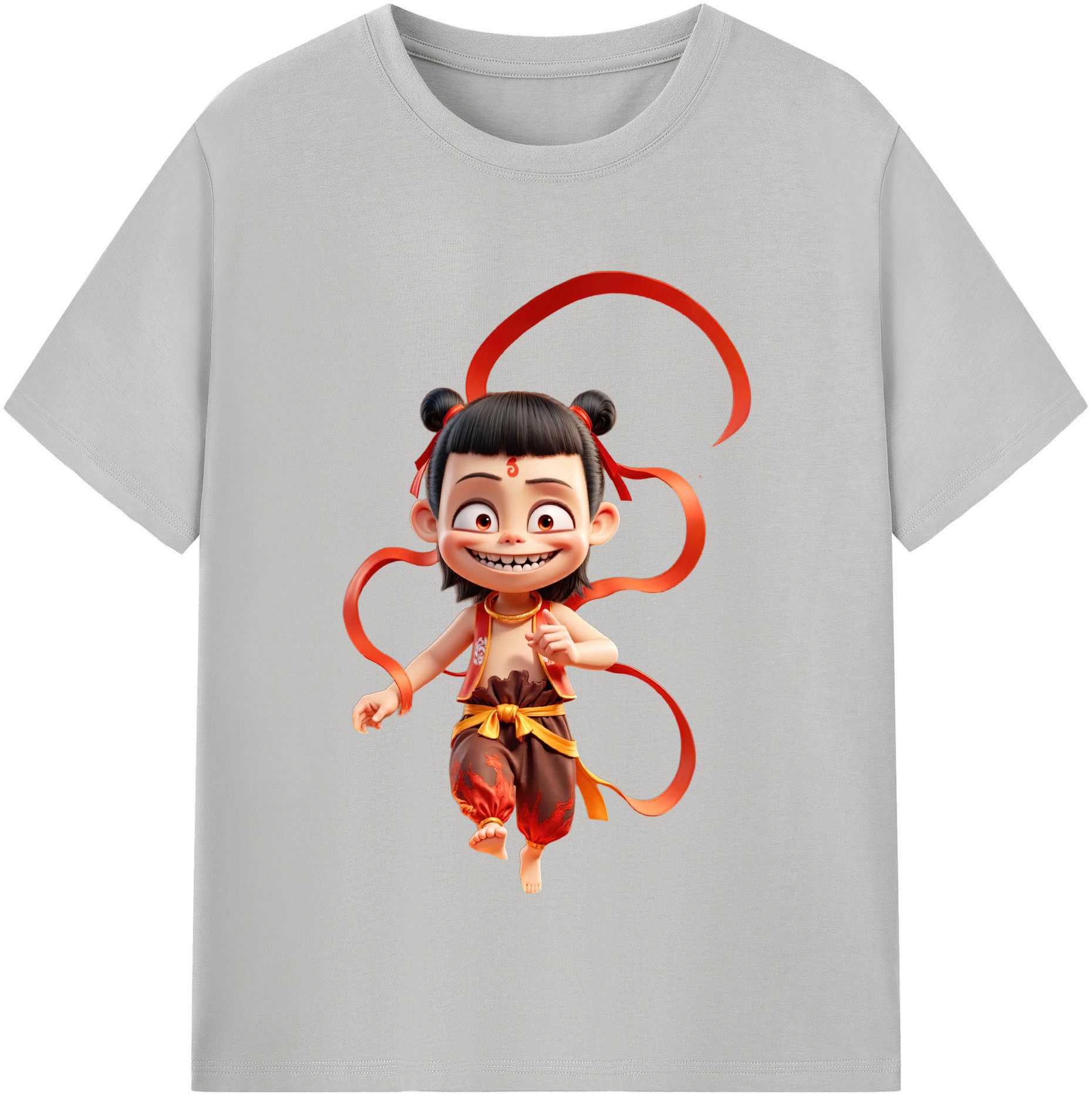（画像用） Ne Zha 2 ナタ 魔童の大暴れ レディースカジュアルプリントTシャツ（綿100％）