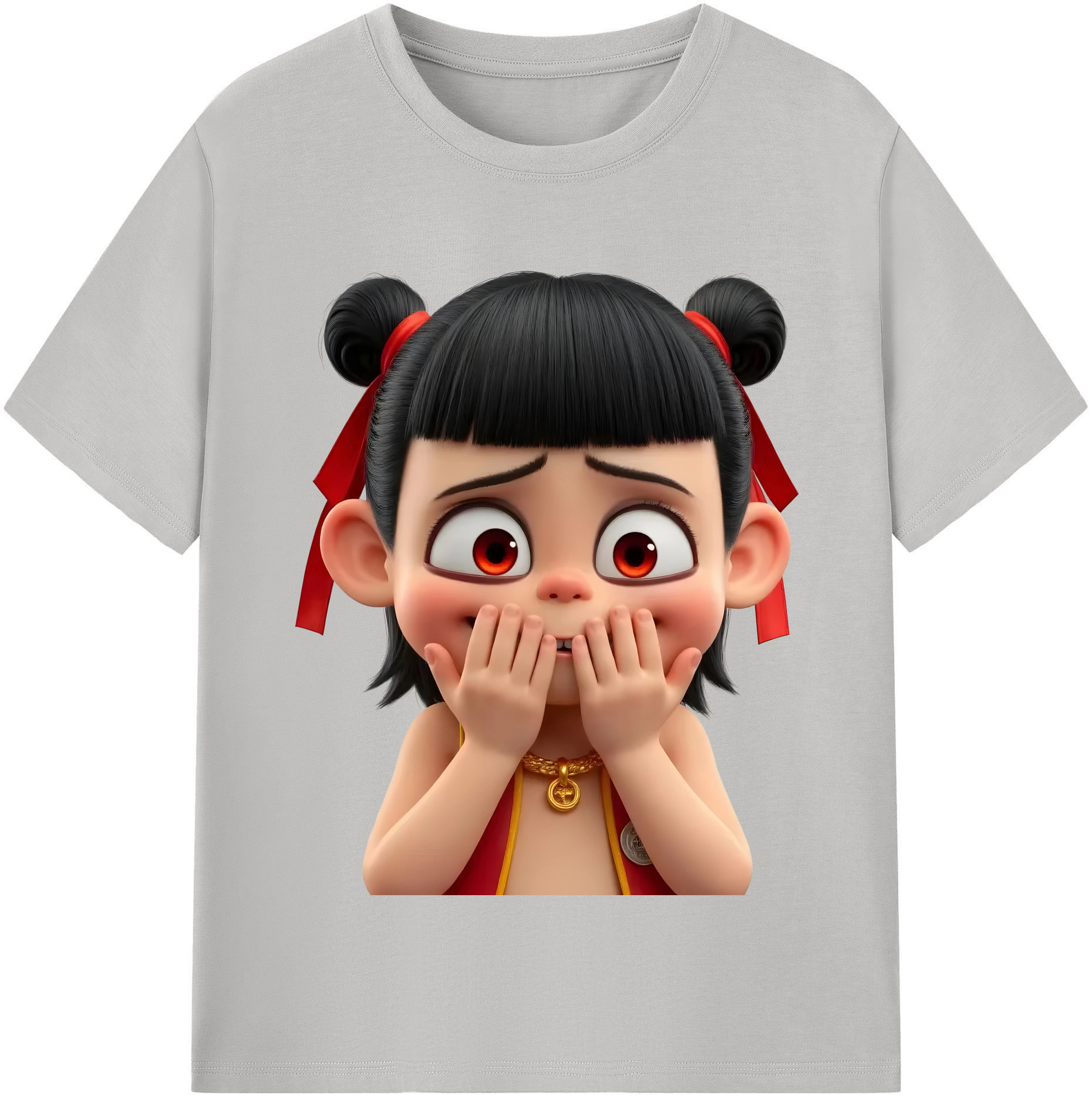 （画像用） Ne Zha 2 ナタ 魔童の大暴れ レディースカジュアルプリントTシャツ（綿100％）
