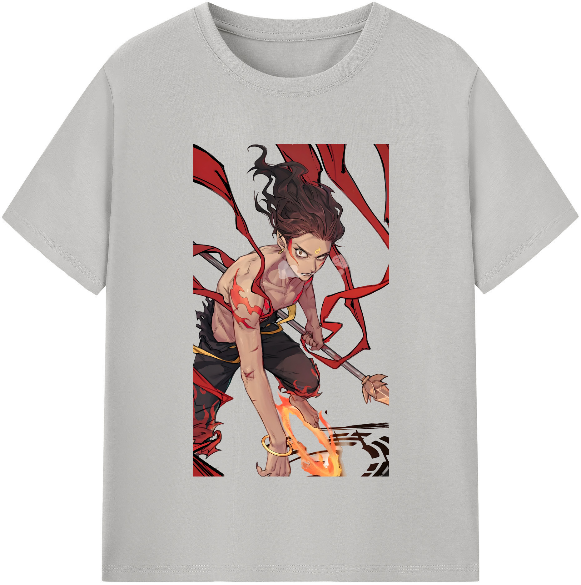 （画像用） Ne Zha 2 ナタ 魔童の大暴れ レディースカジュアルプリントTシャツ（綿100％）