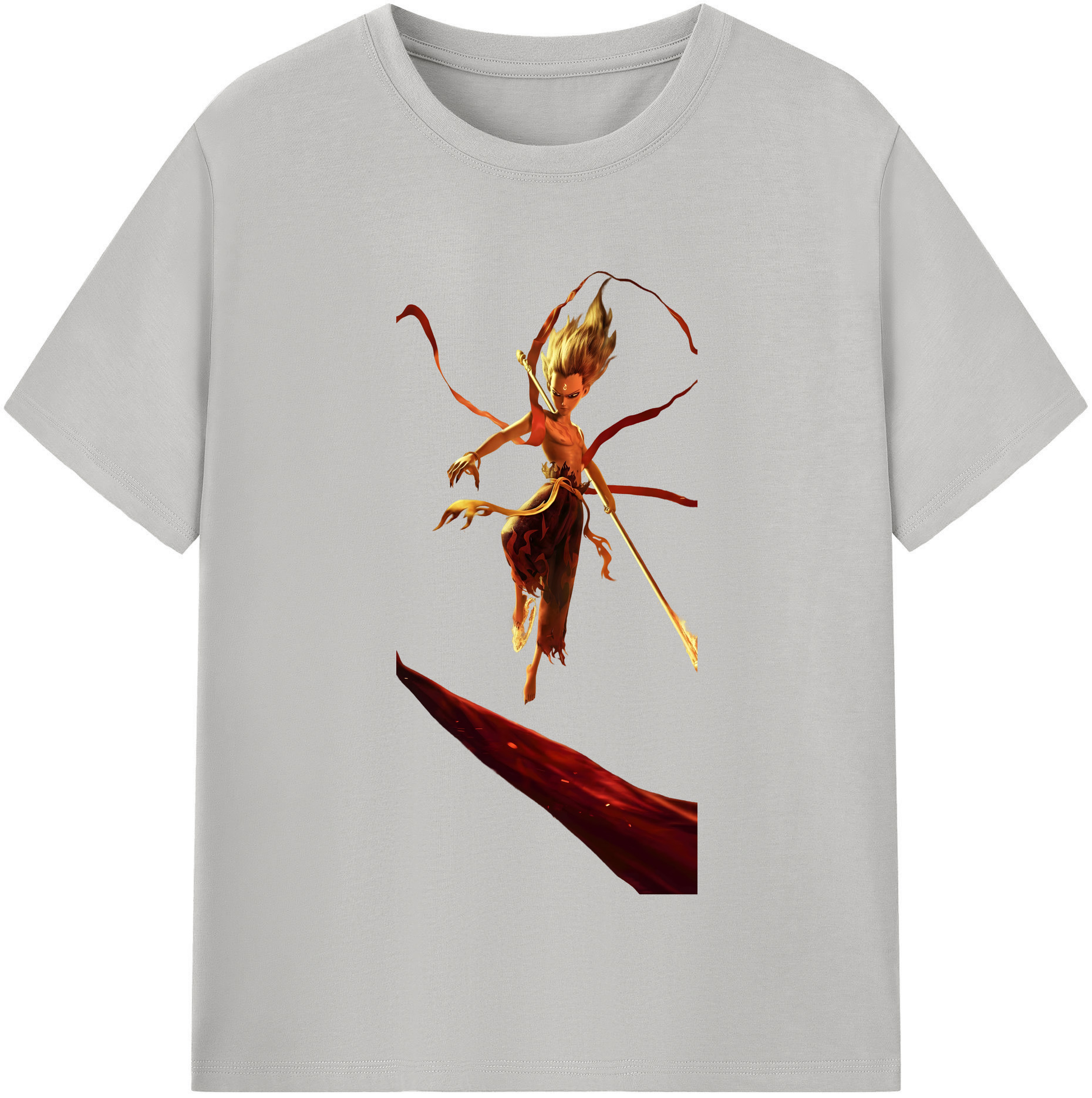 （画像用） Ne Zha 2 ナタ 魔童の大暴れ レディースカジュアルプリントTシャツ（綿100％）