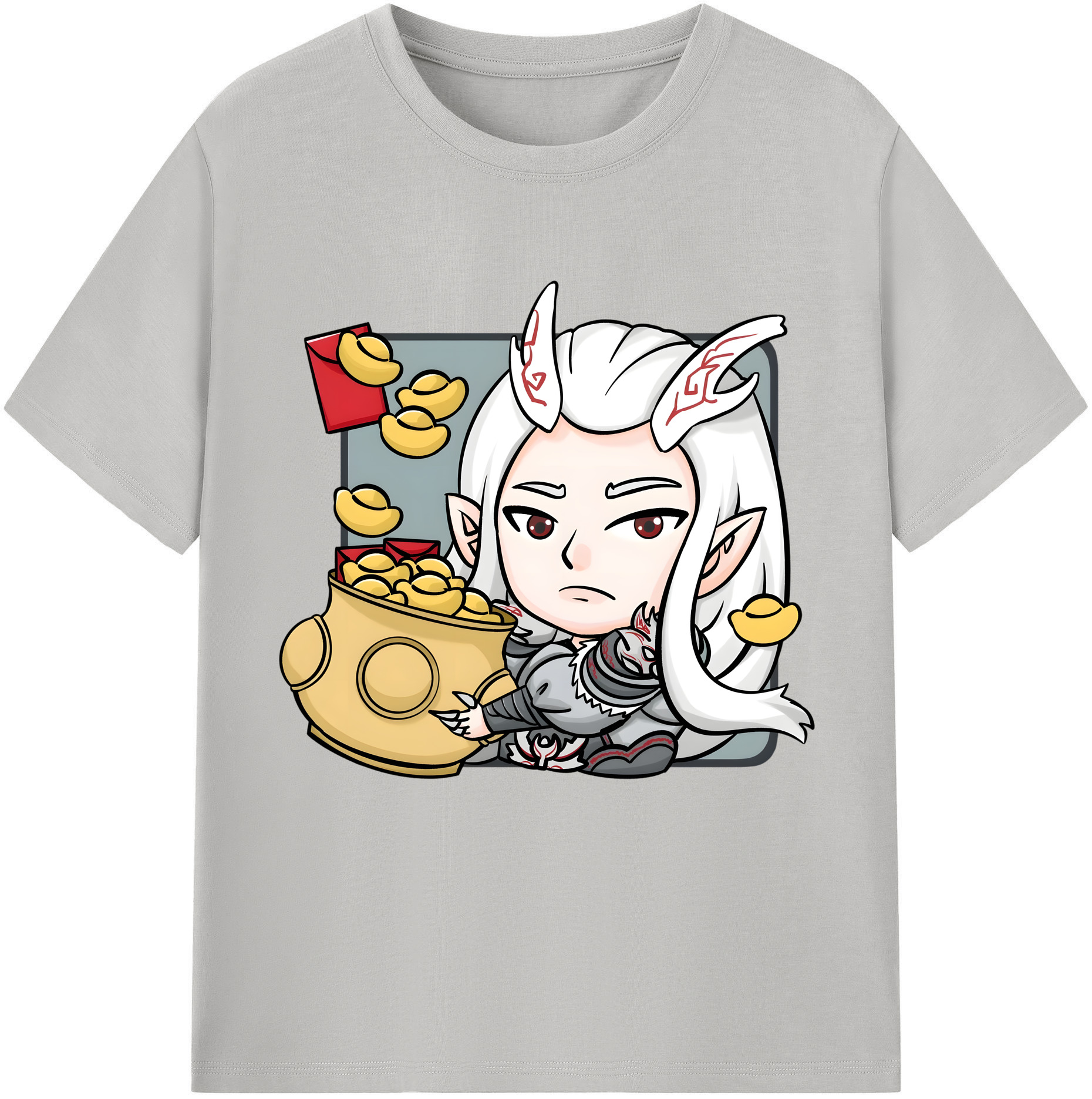 （画像用） Ne Zha 2 ナタ 魔童の大暴れ レディースカジュアルプリントTシャツ（綿100％）