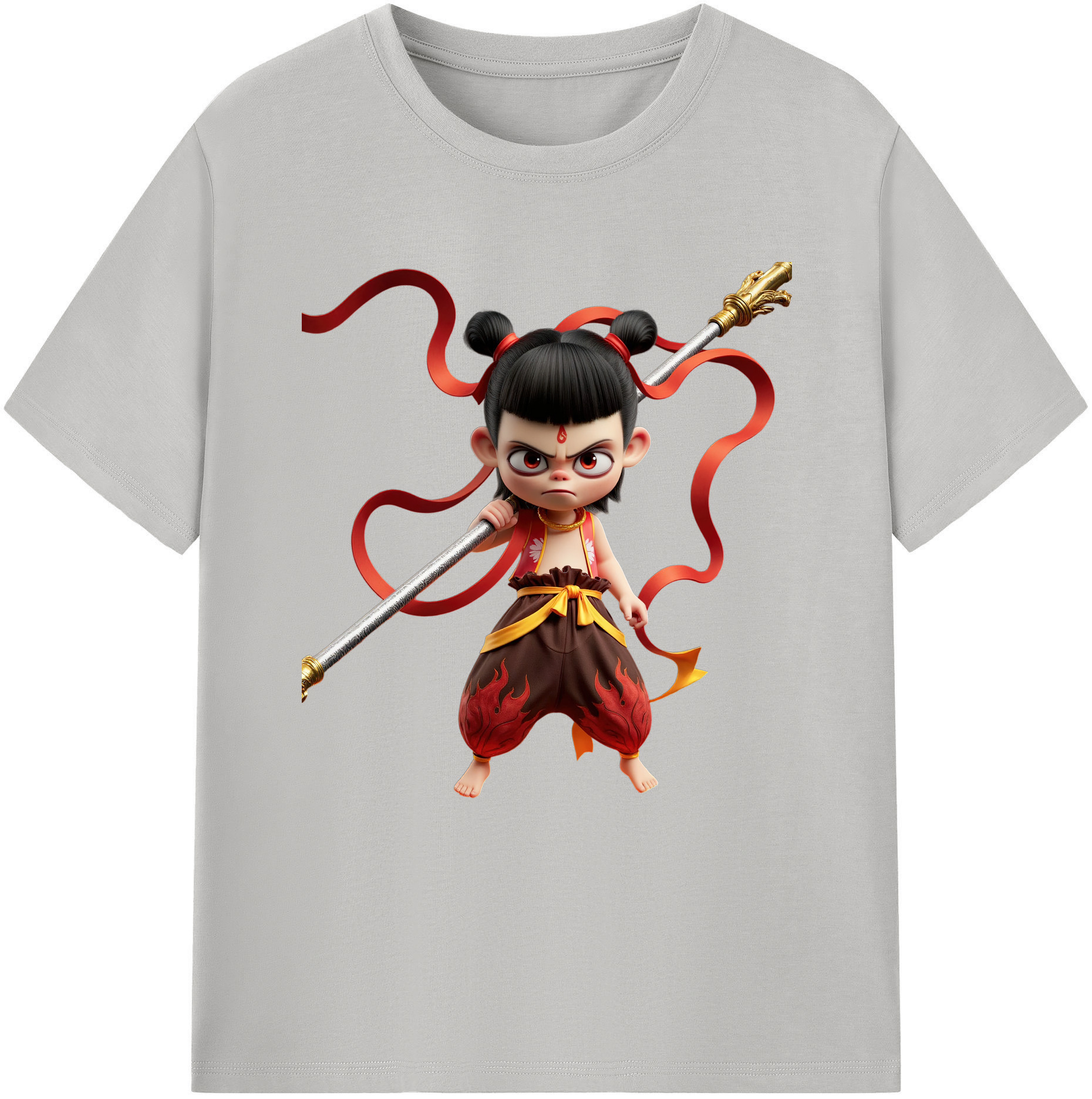 （画像用） Ne Zha 2 ナタ 魔童の大暴れ レディースカジュアルプリントTシャツ（綿100％）