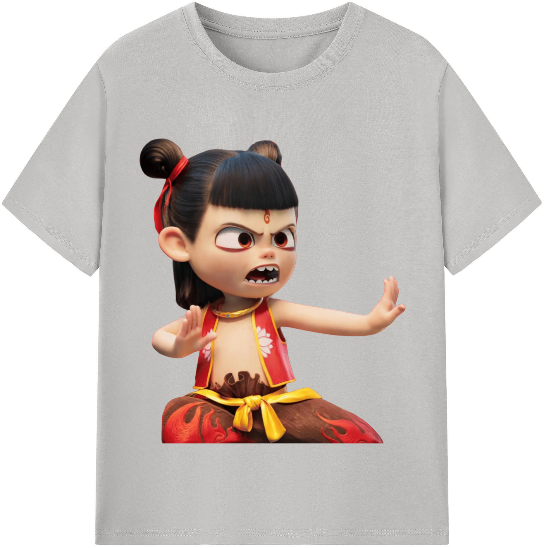（画像用） Ne Zha 2 ナタ 魔童の大暴れ レディースカジュアルプリントTシャツ（綿100％）