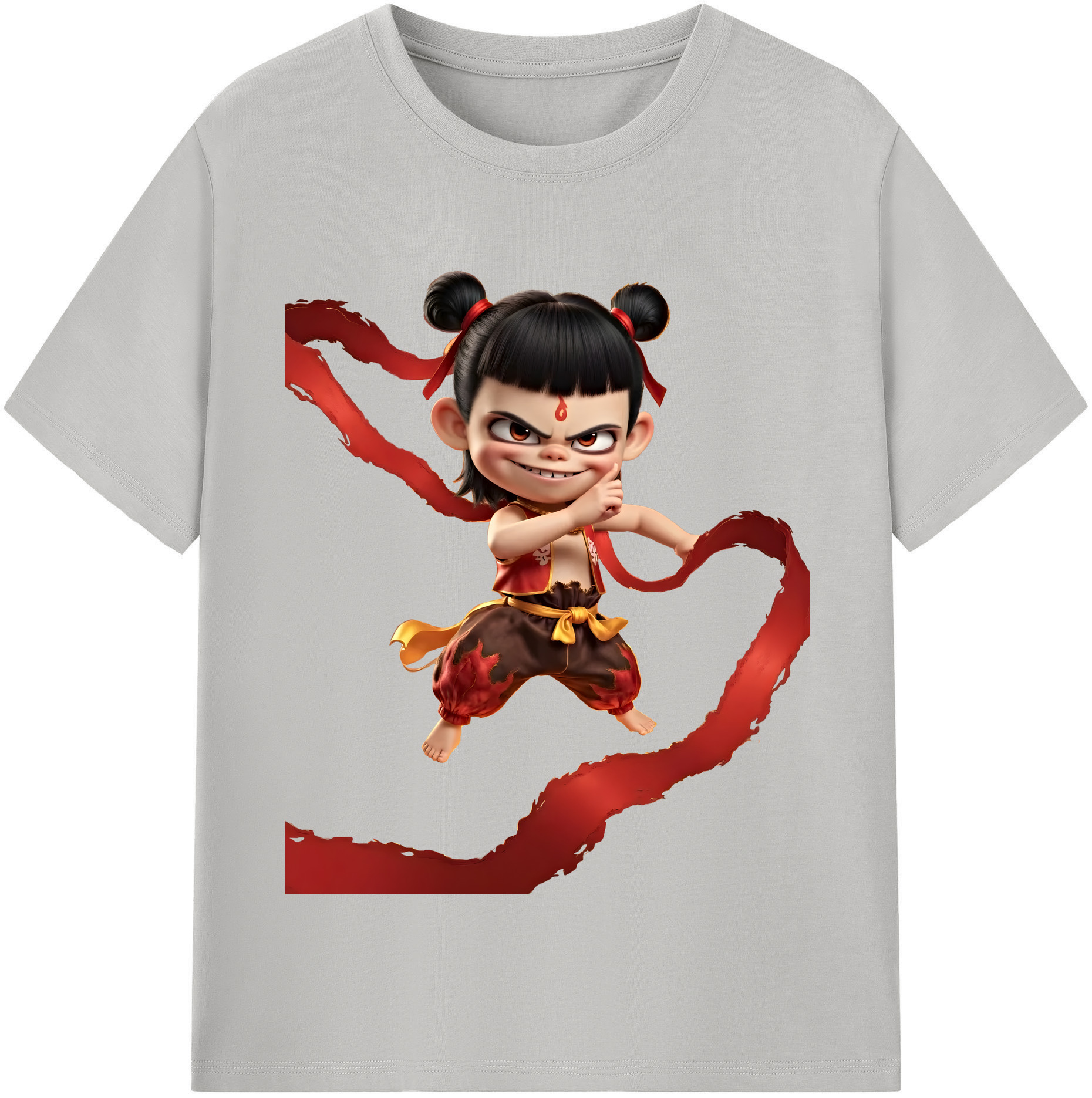 （画像用） Ne Zha 2 ナタ 魔童の大暴れ レディースカジュアルプリントTシャツ（綿100％）