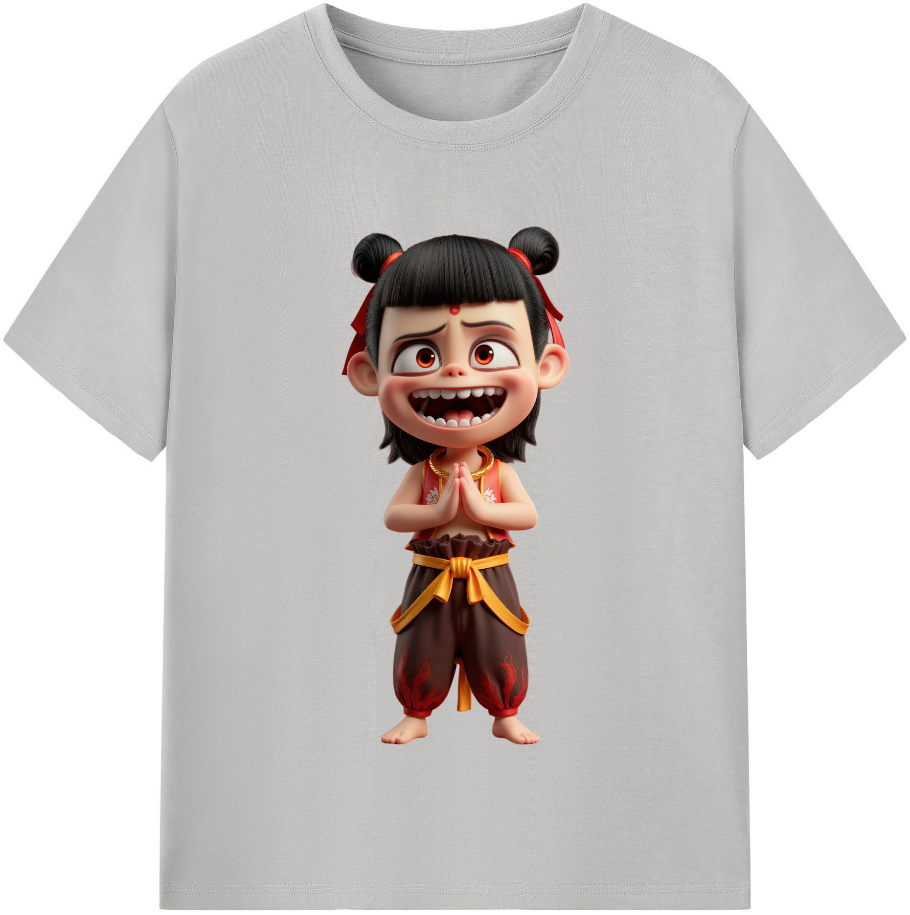 （画像用） Ne Zha 2 ナタ 魔童の大暴れ レディースカジュアルプリントTシャツ（綿100％）