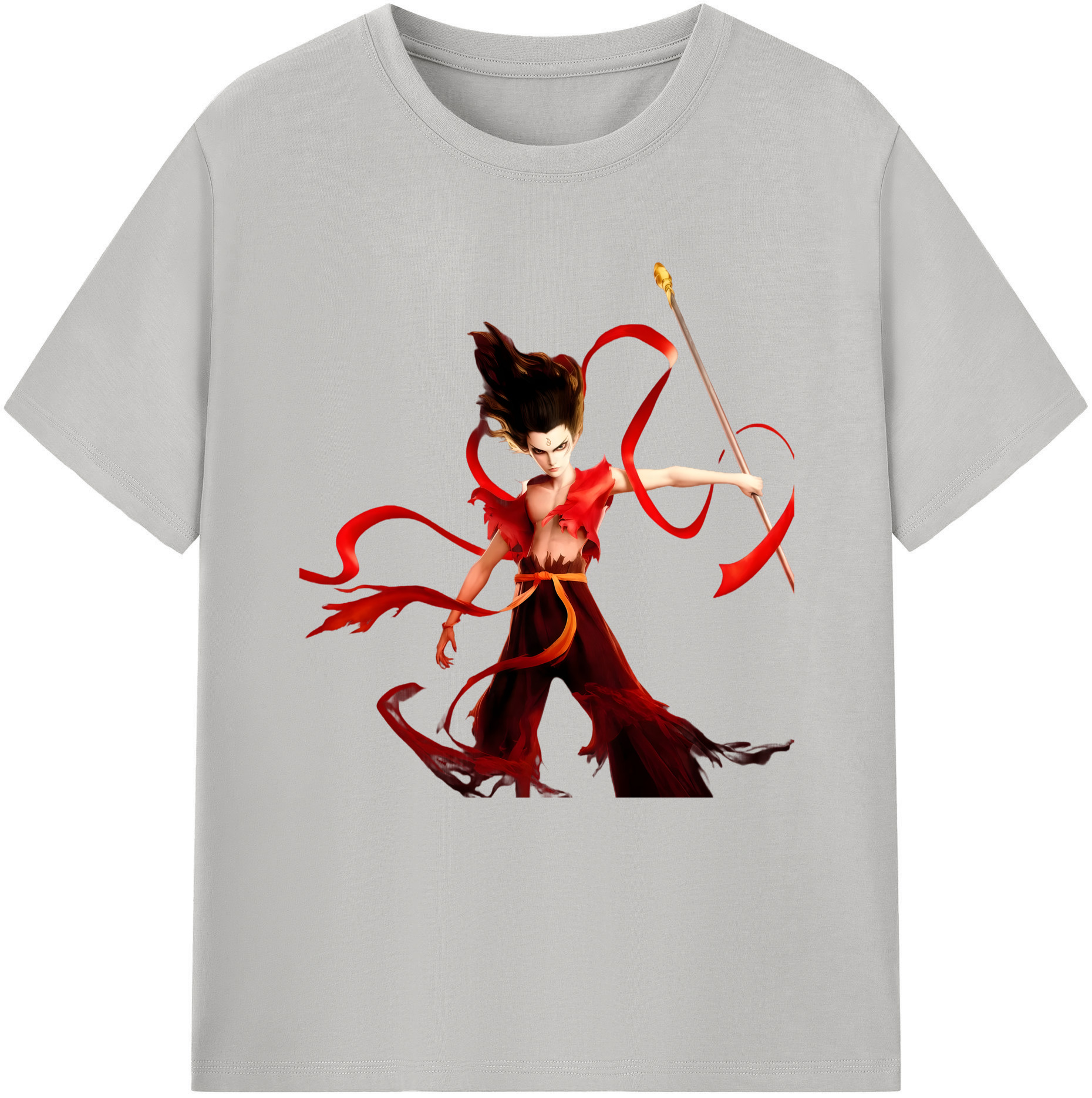 （画像用） Ne Zha 2 ナタ 魔童の大暴れ レディースカジュアルプリントTシャツ（綿100％）