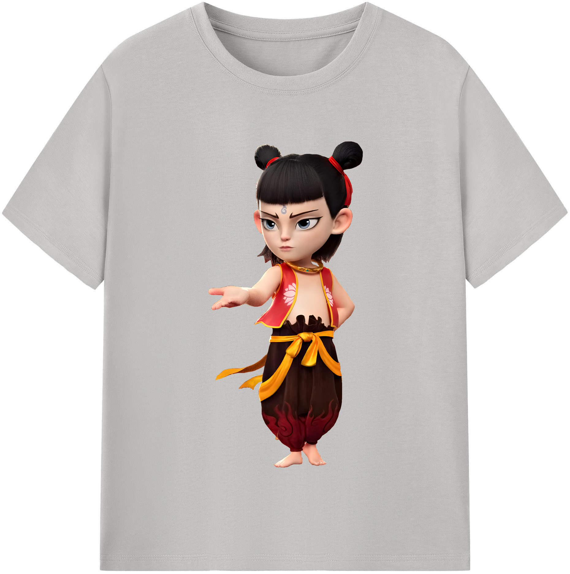 （画像用） Ne Zha 2 ナタ 魔童の大暴れ レディースカジュアルプリントTシャツ（綿100％）