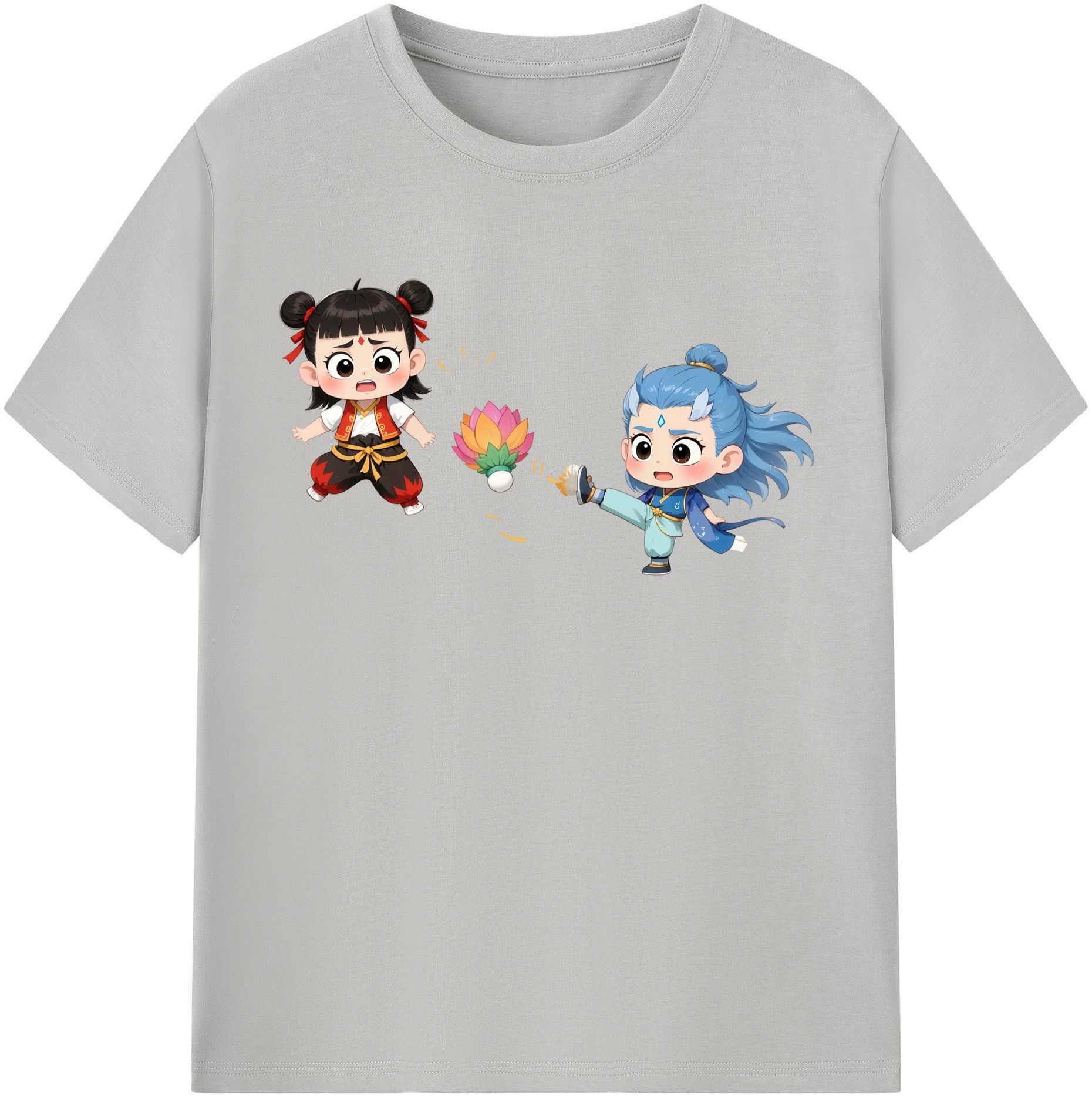 （画像用） Ne Zha 2 ナタ 魔童の大暴れ レディースカジュアルプリントTシャツ（綿100％）
