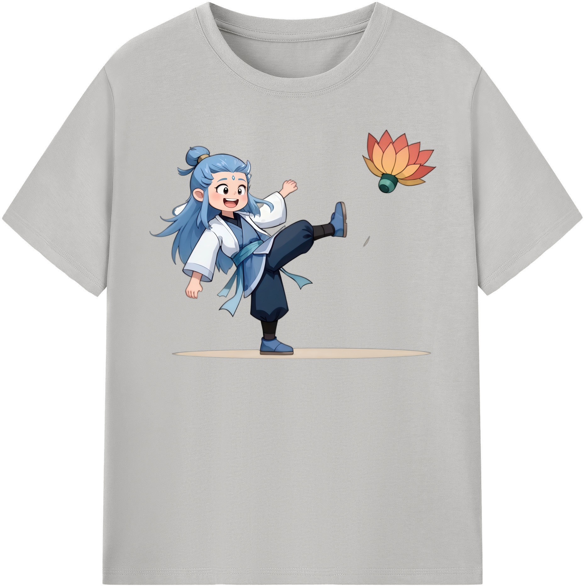（画像用） Ne Zha 2 ナタ 魔童の大暴れ レディースカジュアルプリントTシャツ（綿100％）