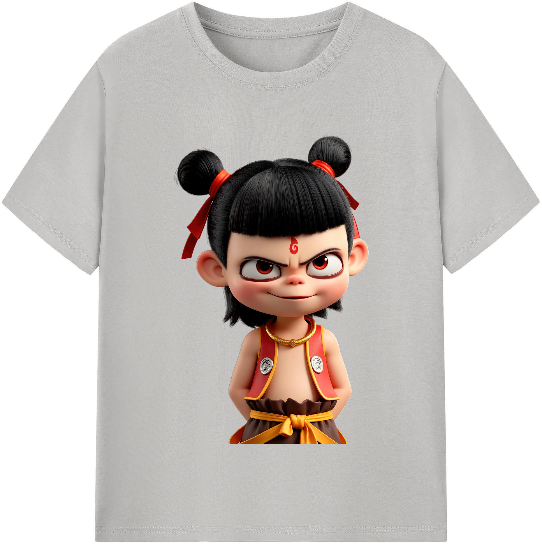 （画像用） Ne Zha 2 ナタ 魔童の大暴れ レディースカジュアルプリントTシャツ（綿100％）